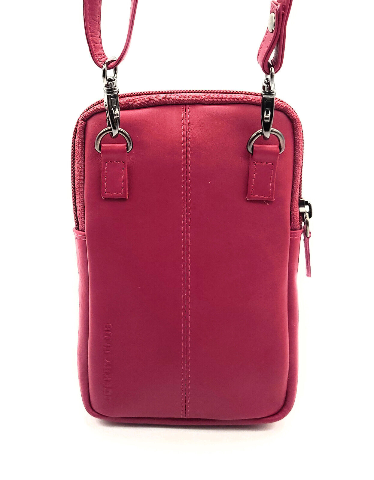 Jockey Club kleine echt Leder Smartphonetasche Umhängetasche Crossbag beere
