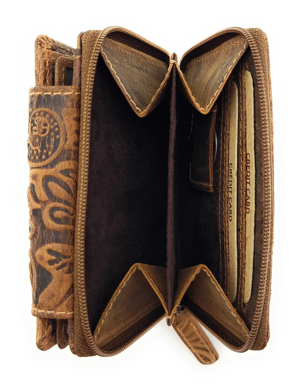 Jockey Club kleine echt Leder Damen Geldbörse Portemonnaie mit RFID Schutz Liane cognac braun