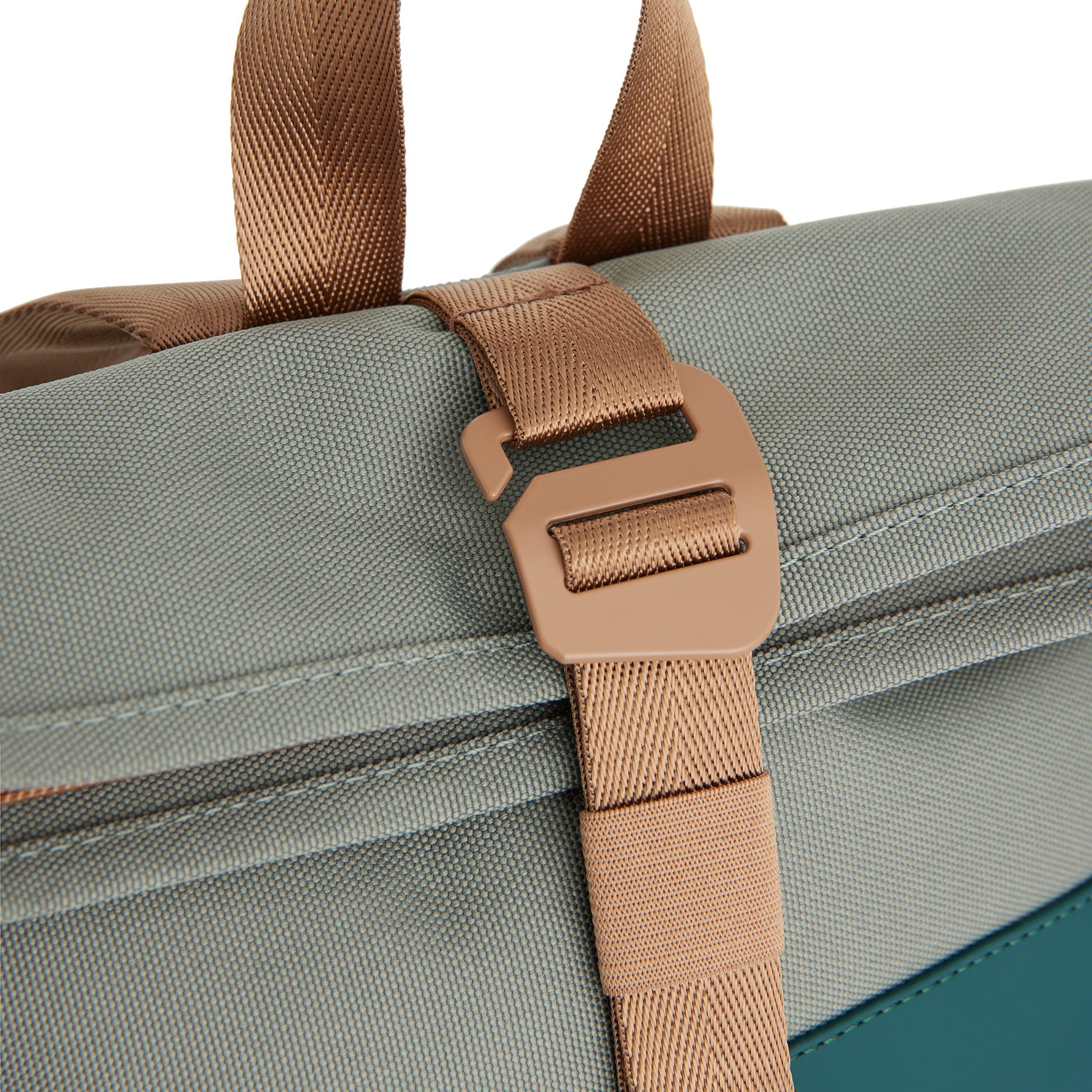 New Rebels Ferron Roll Up Rolltop City Rucksack Los Angeles wasserabweisend Petrol Grün Kupfer