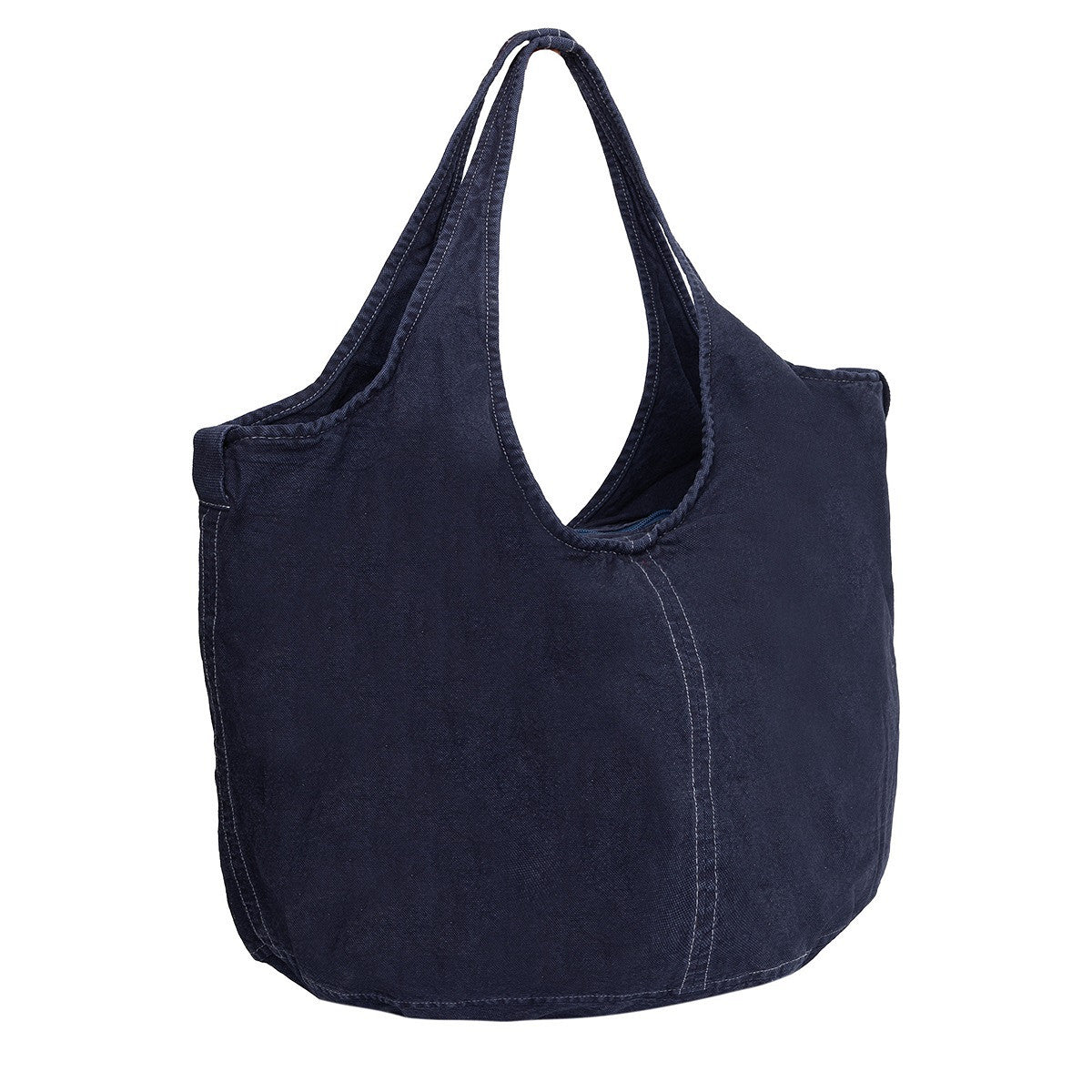 Justified Bags Shopper Marina – Canvas Tasche mit Anker-Stickerei, Marineblau