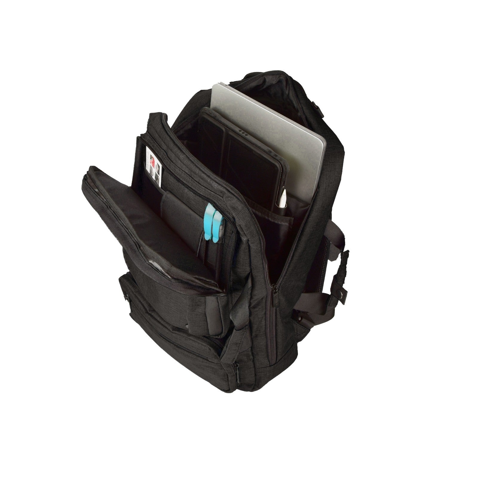 Dermata Multifunktionale Businesstasche 3-in-1 mit Laptopfach 17" | Rucksack, Aktentasche & Schultertasche aus Polycanvas schwarz