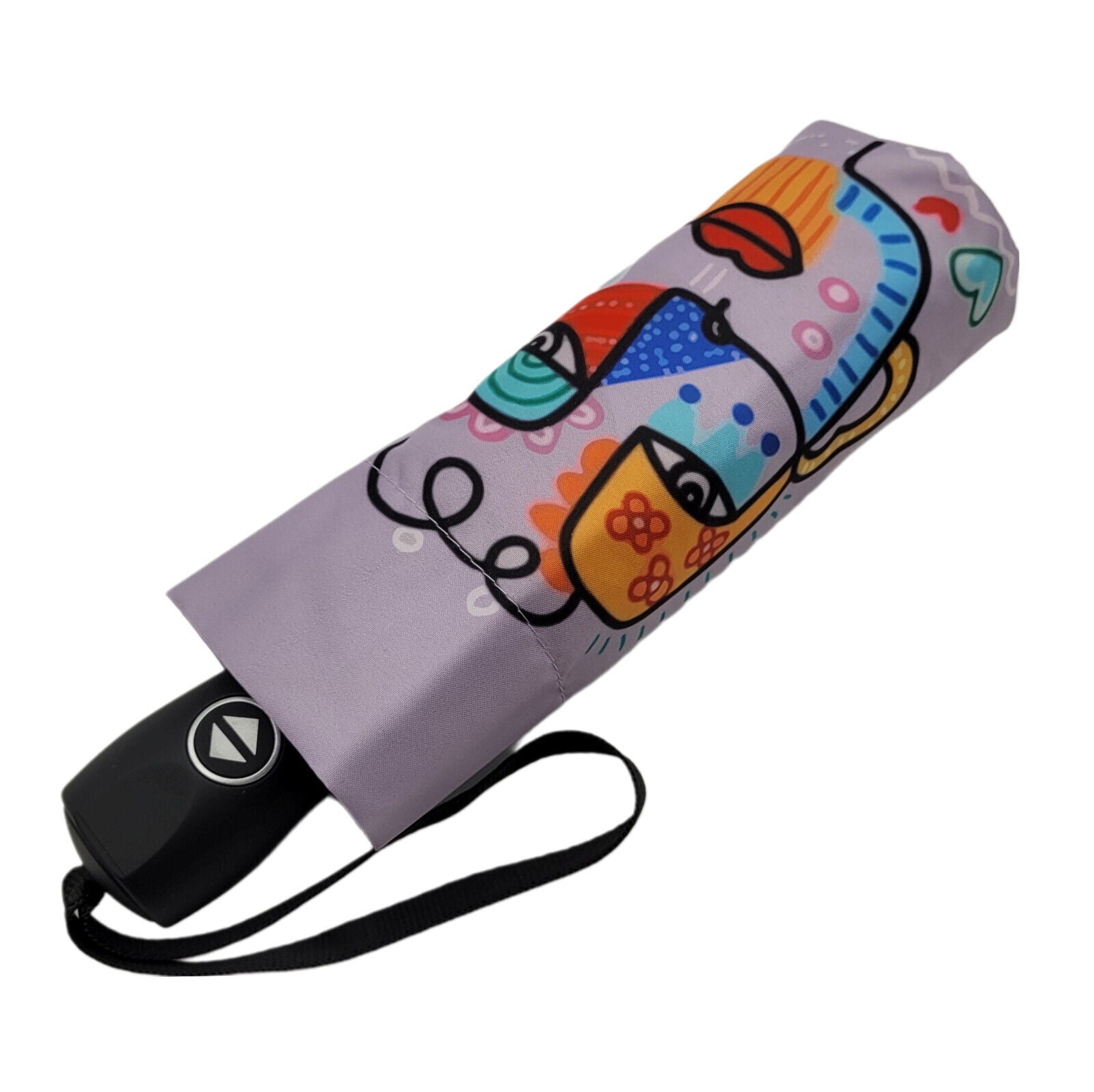 kompakter Regenschirm Taschenschirm Schirm Auf-Zu Automatik Pop Art