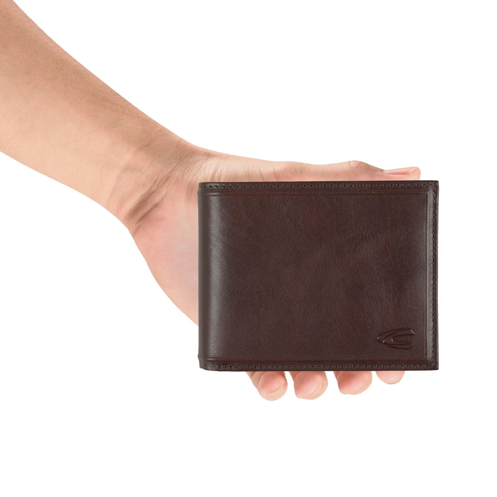 camel active Geldbörse Wood Querformat RFID-Schutz echt Leder 12,5x3x10 cm braun