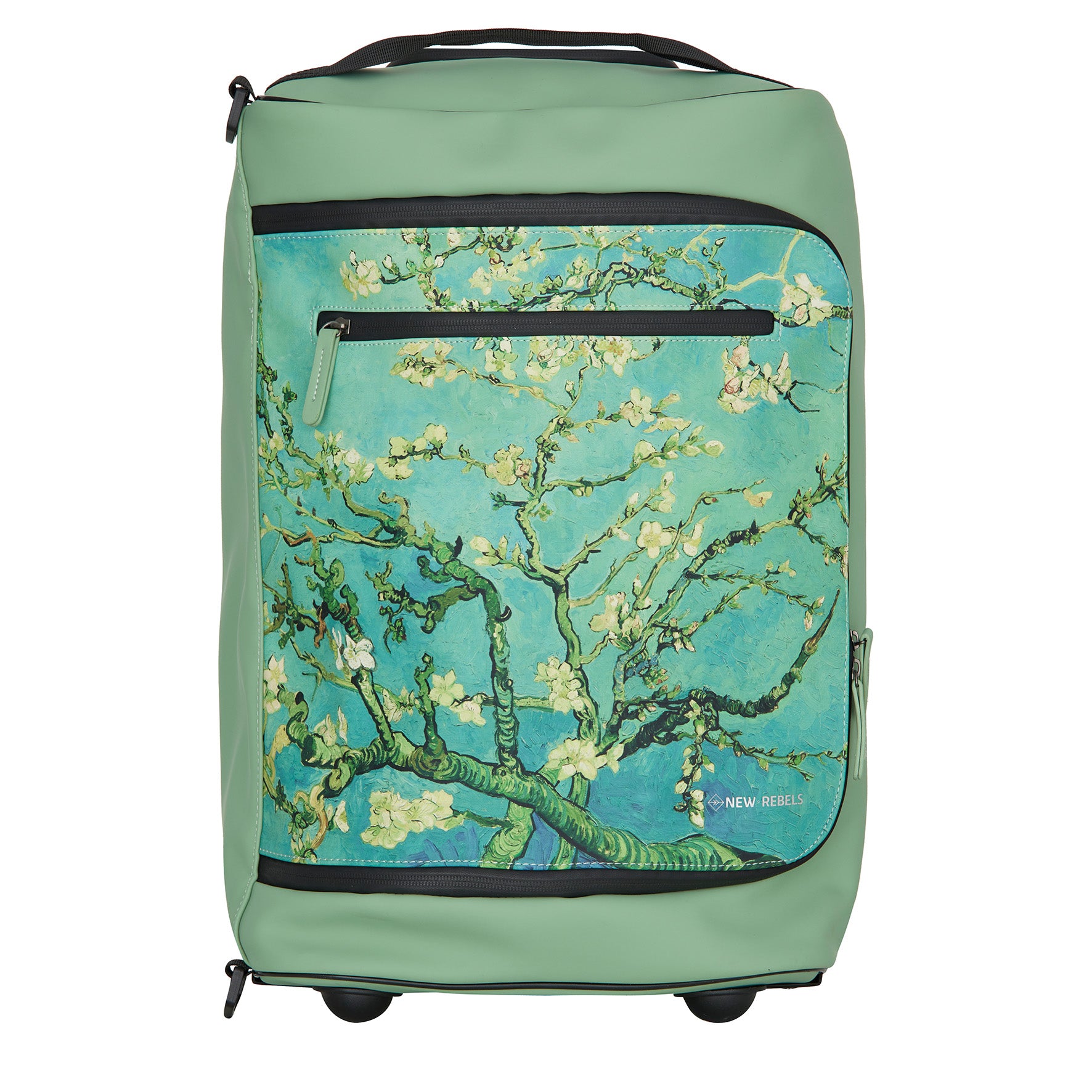 New Rebels OnBoard Trolley Laredo Wasserabweisend | Reisekoffer mit Rollen | Handgepäck 32x18x50cm | Kunstdruck Mandelbüten