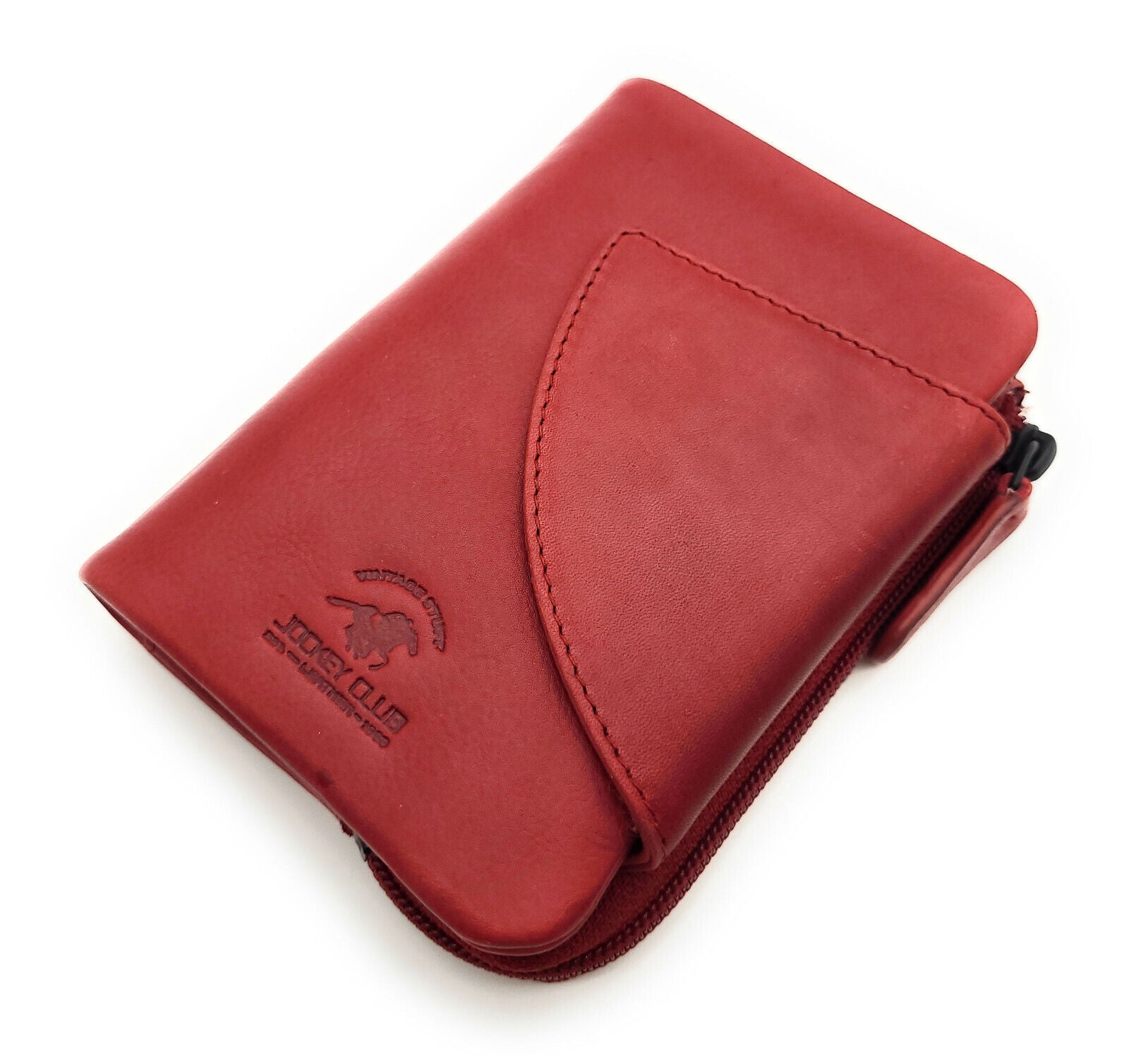 Jockey Club echt Leder Geldbörse Portemonnaie Geldbeutel mit RFID Schutz rot