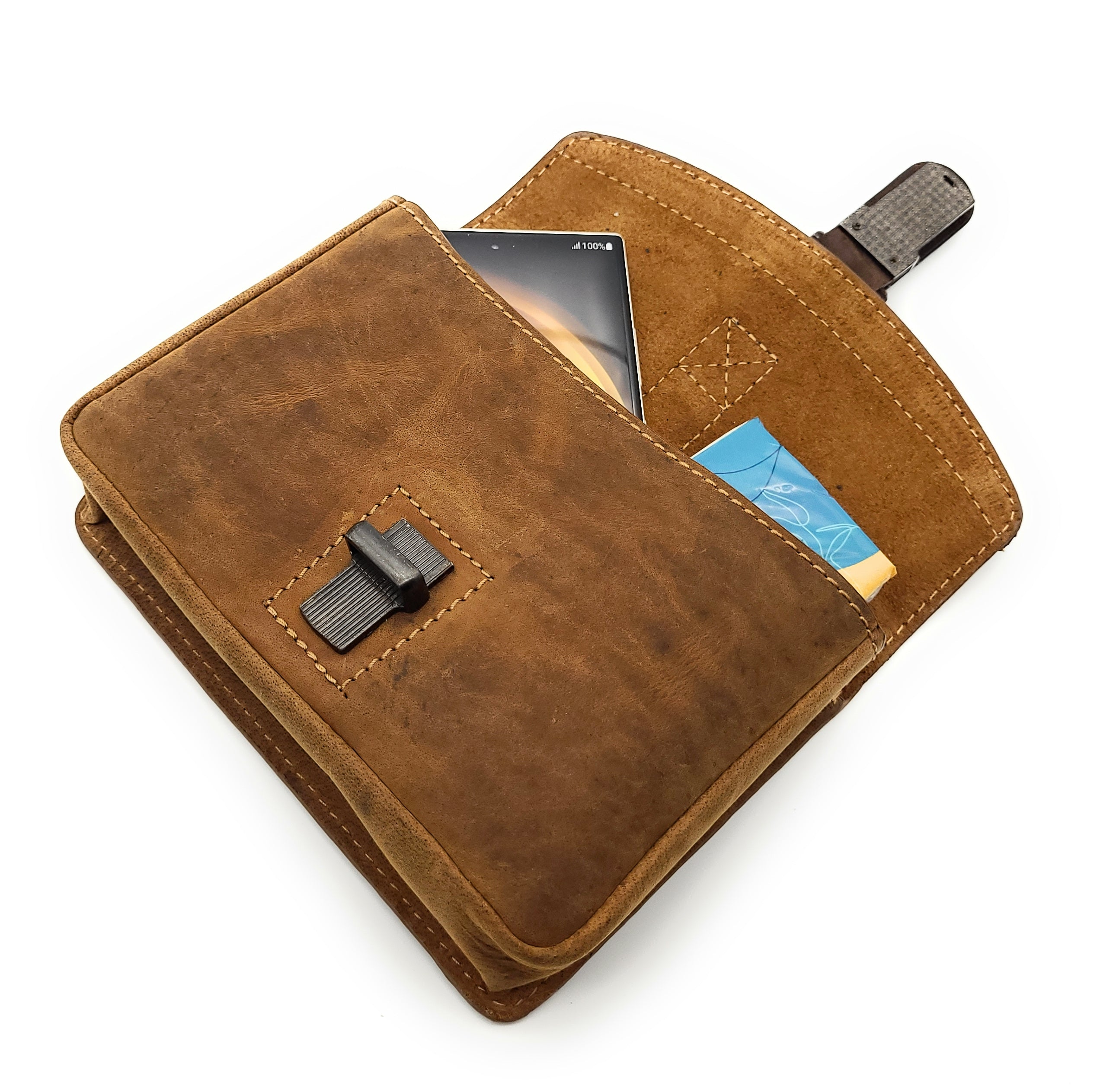 Jockey Club echt Leder Gürteltasche Bikertasche Hüfttasche Bauchtasche Vintage Hunterleder