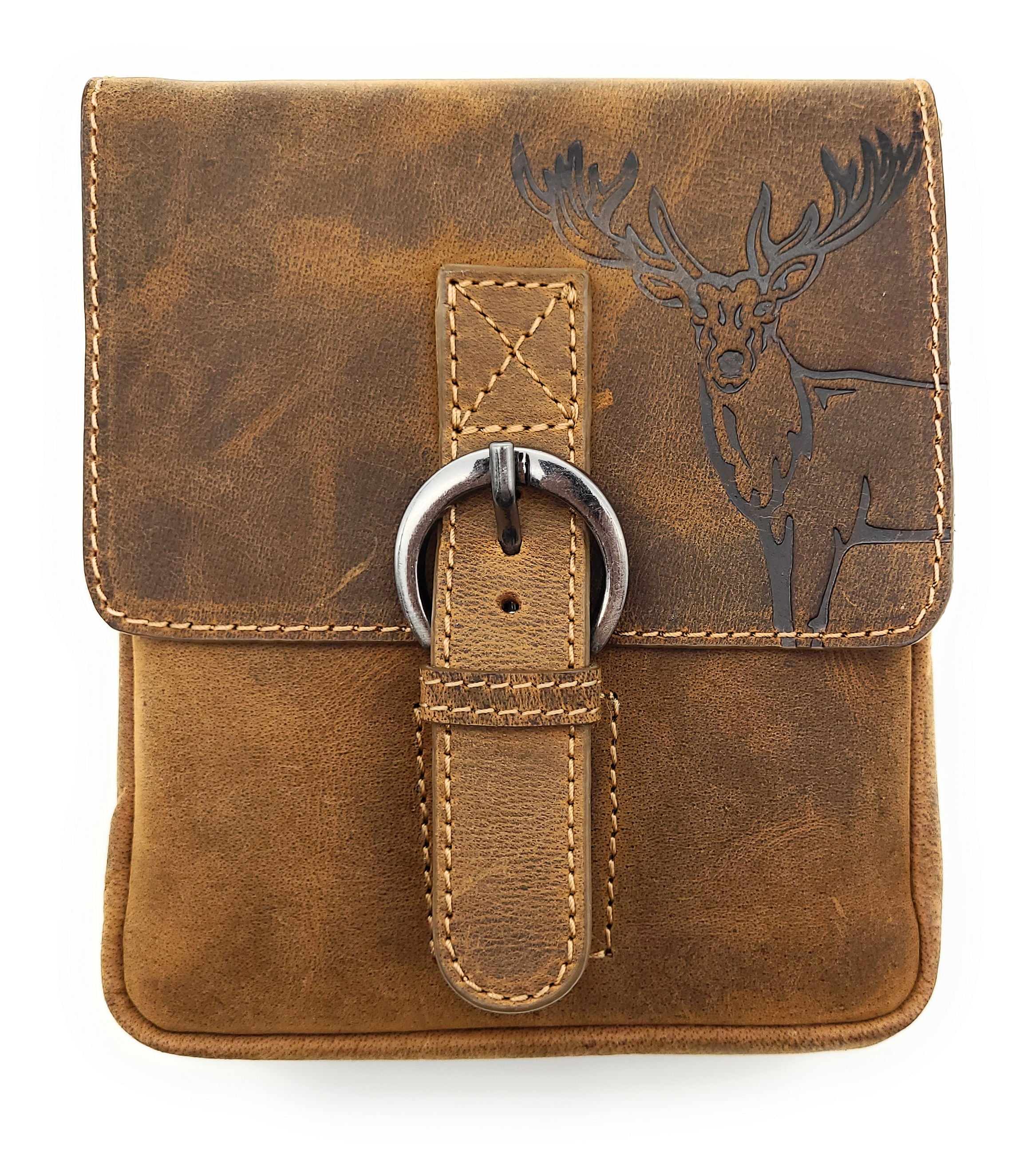 Jockey Club echt Leder Gürteltasche Bikertasche Jagdtasche Hüfttasche Bauchtasche Hirsch Gurt