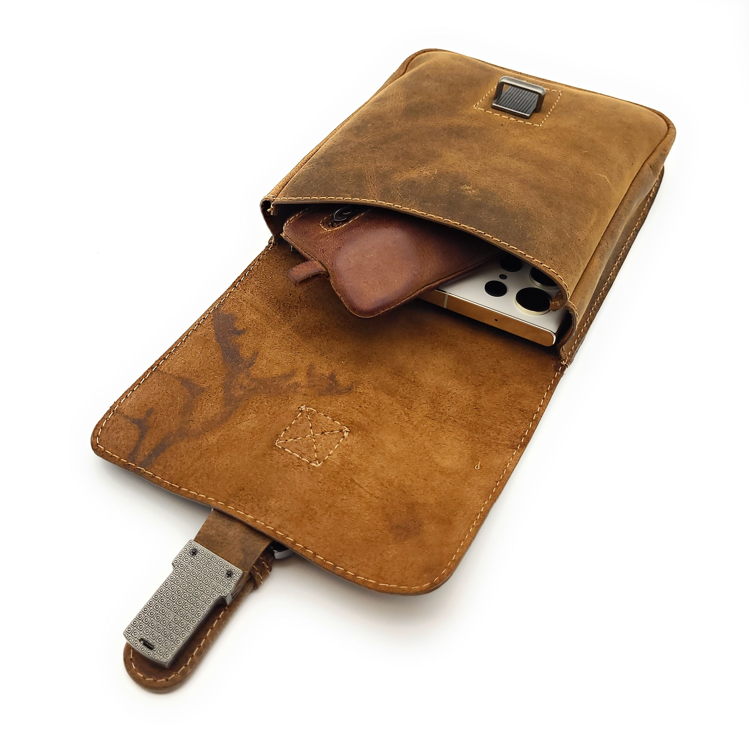 Jockey Club echt Leder Gürteltasche Bikertasche Jagdtasche Hüfttasche Bauchtasche Hirsch Gurt