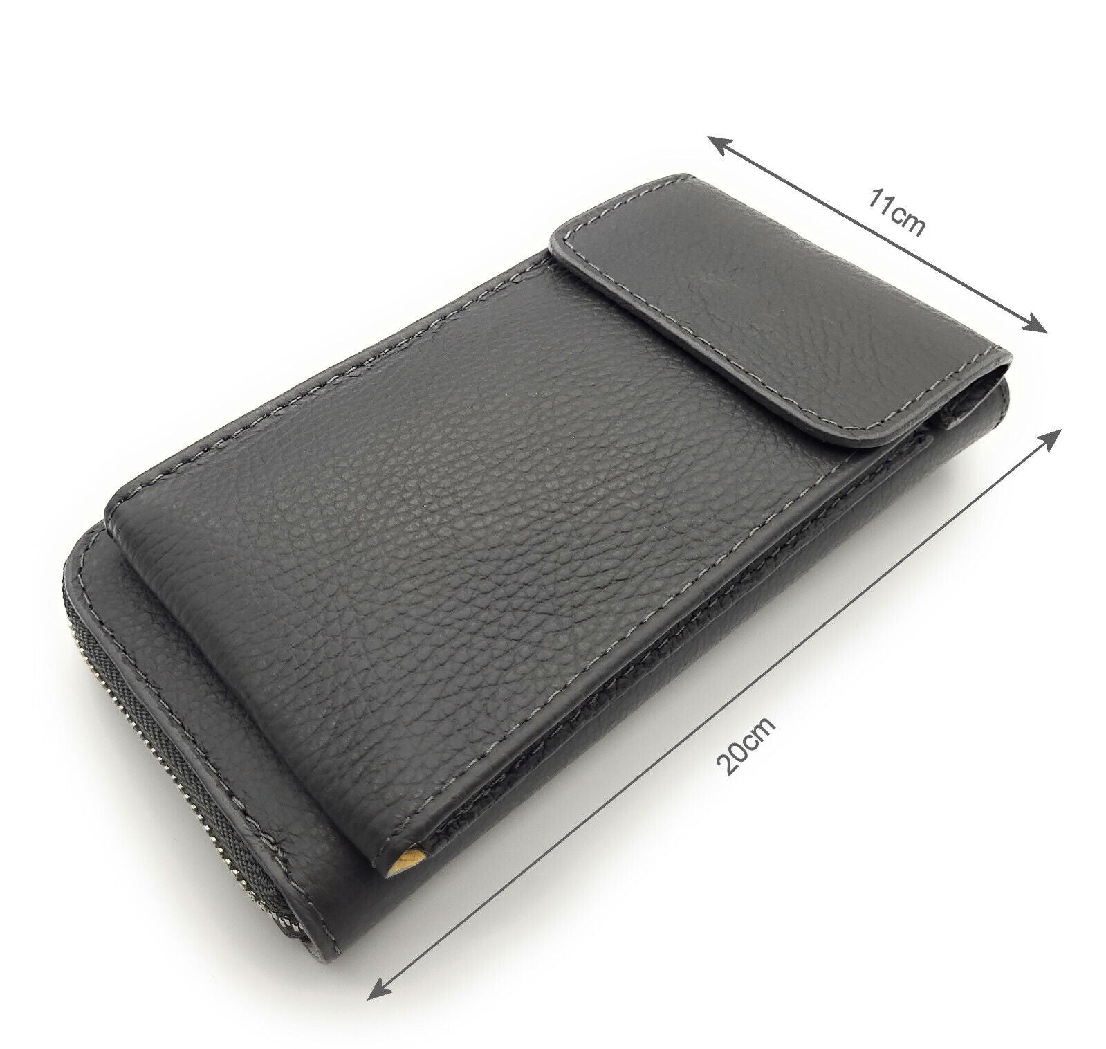 echt Leder Handybörse Smartphonetasche Geldbörse Umhängetasche made in Italy grau