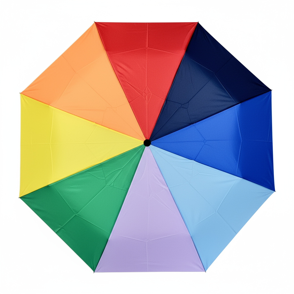 Regenschirm Taschenschirm Regenbogen Schirm Ø90cm leicht und handlich bunt