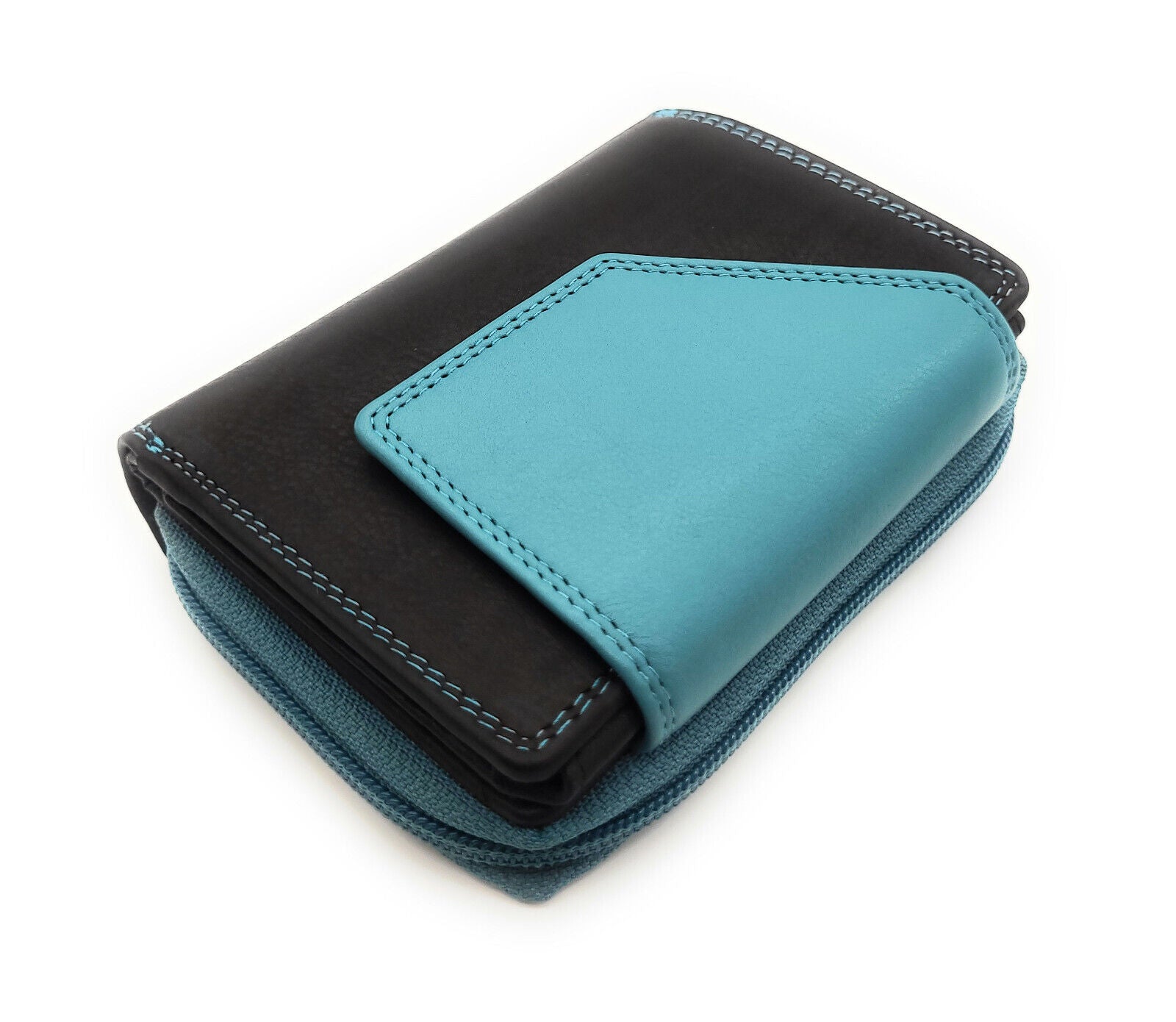 Jockey Club echt Leder Damen Geldbörse Portemonnaie Geldbeutel viele Fächer RFID Schutz schwarz blau