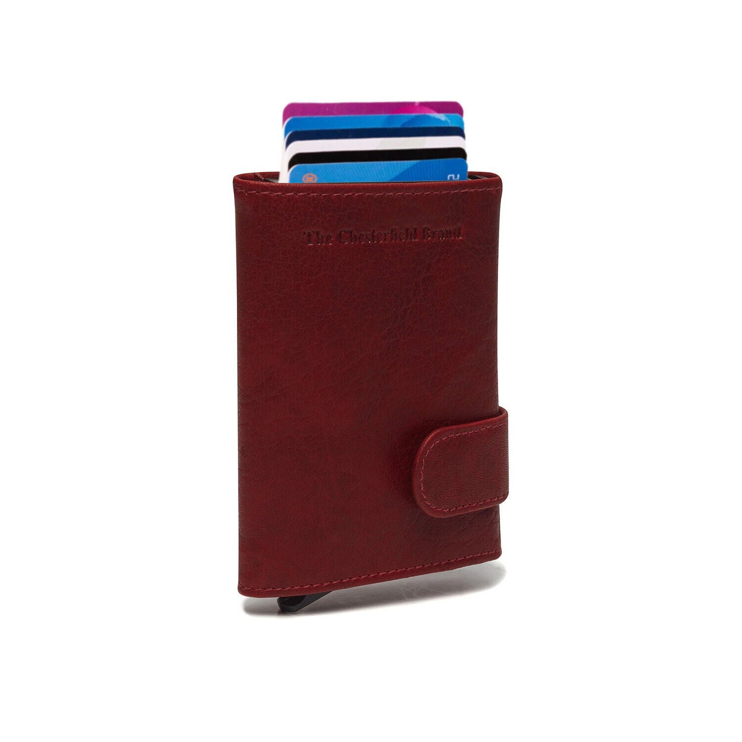 The Chesterfield Brand echt Leder Kreditkartenetui Mini Geldbörse Mannheim rot