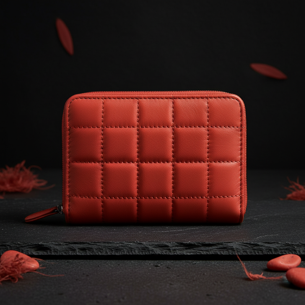 Damen Geldbörse RFID Schutz Nappaleder - Kompakt mit 6 Kartenfächern & Münzfach rot