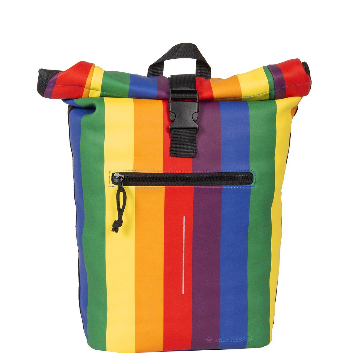 New Rebels New York Rolltop Rucksack Regenbogen – wasserabweisend, 15" Laptopfach, 15 L