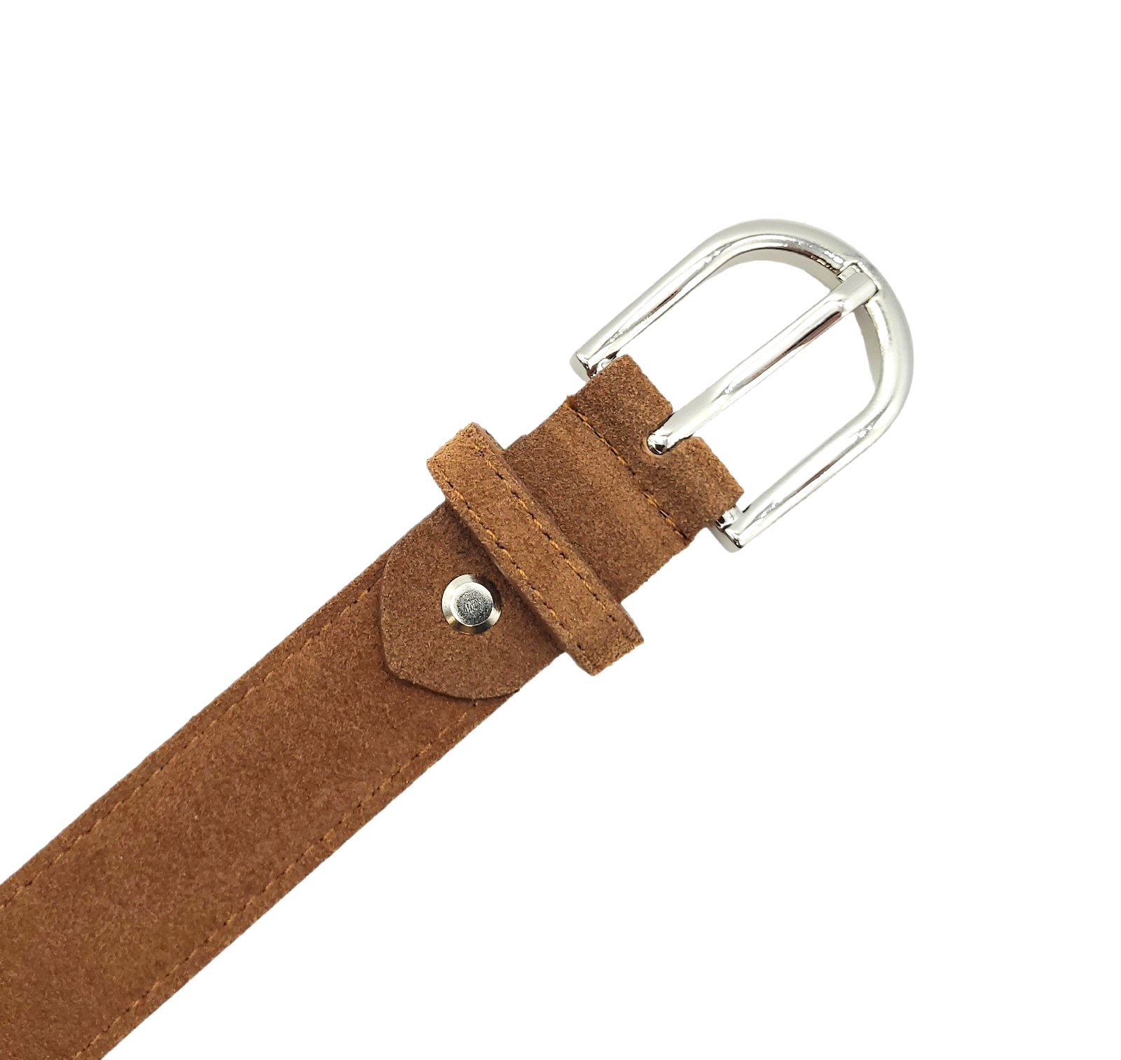 Wildleder Gürtel Made in Italy 5-Loch kürzbar ca. 30mm Metallschließe braun