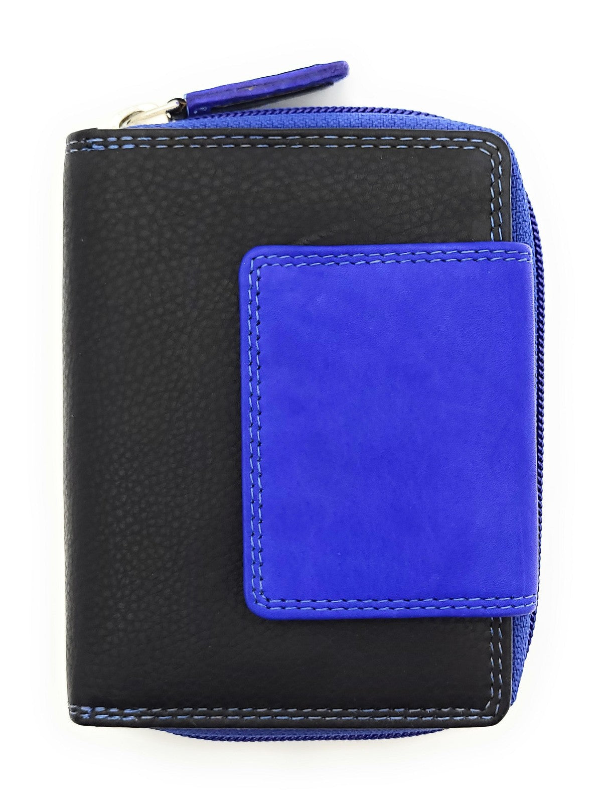 Jockey Club echt Leder Damen Geldbörse Portemonnaie mit RFID Schutz schwarz royalblau