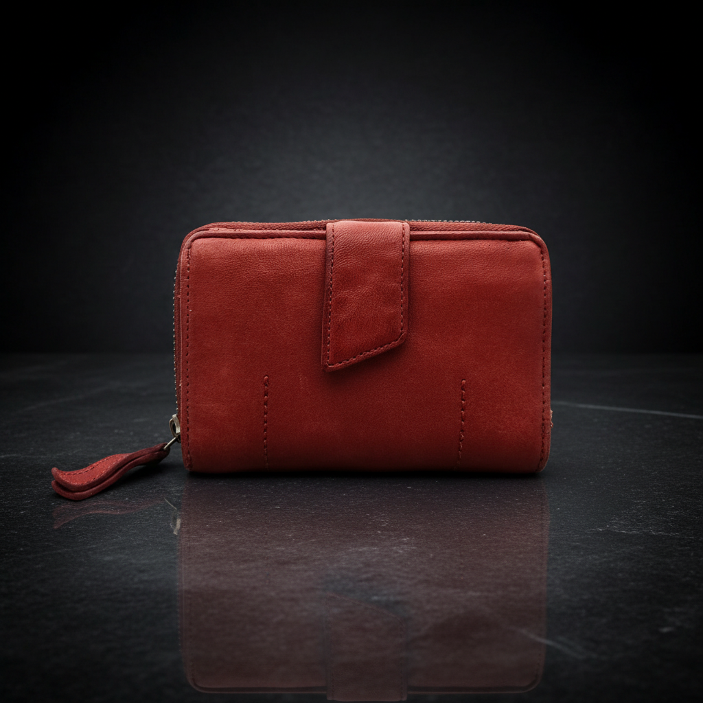 Jockey Club Damen Geldbörse Leder Rot – Vintage RFID Portemonnaie