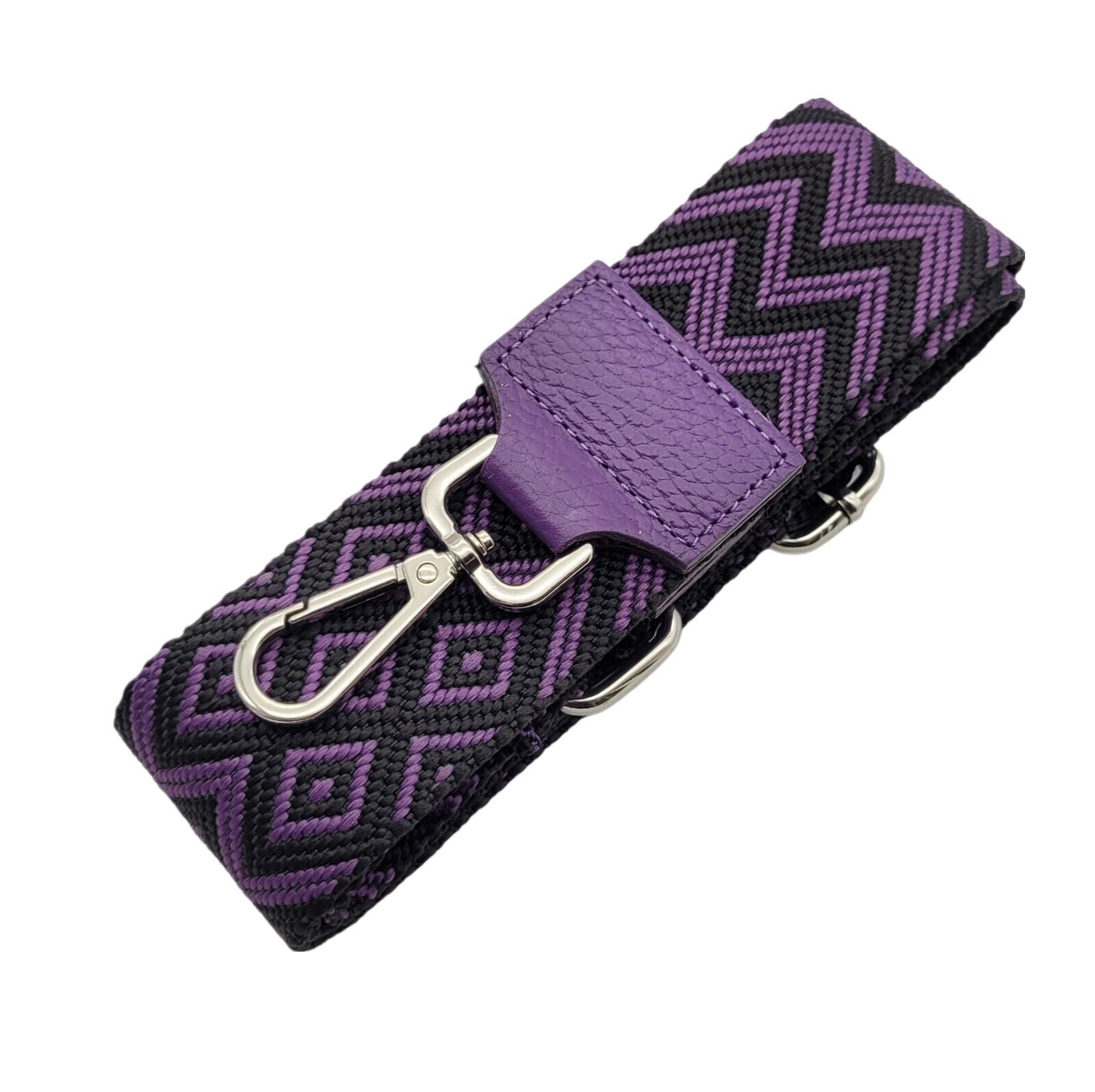 Ersatz Taschengurt Schultergurt Tragegurt Schulterriemen 5cm made in Italy schwarz lila Echtleder Enden