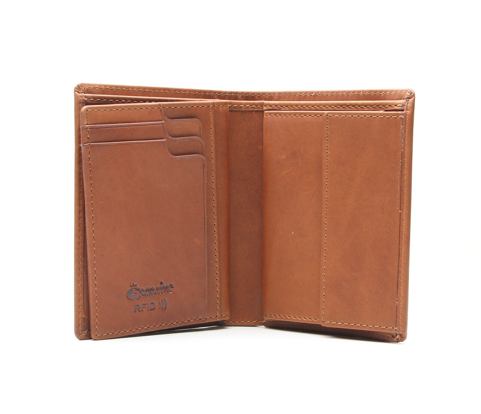 Esquire echt Leder Geldbörse Portemonnaie "Dallas" mit RFID Schutz & Cardsafe braun