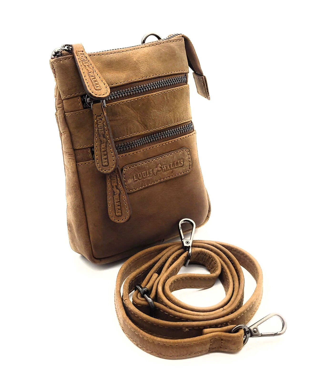 Louis Wallis Leder Gürteltasche Bikertasche Umhängetasche Hüfttasche Bauchtasche Schultergurt