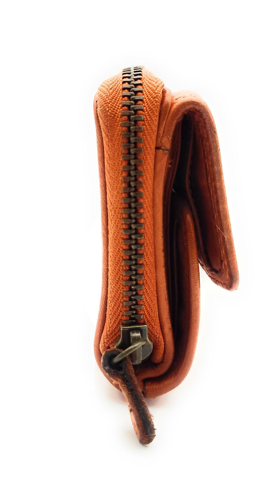 Hill Burry Damen Mini echt Leder Geldbörse Portemonnaie RFID Schutz Waschleder orange