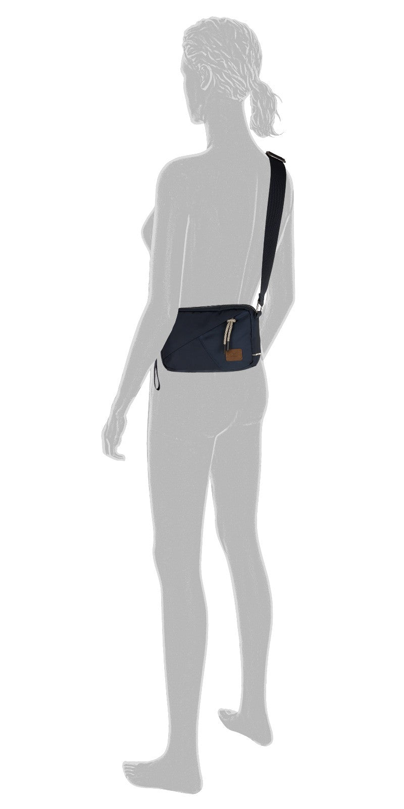 camel active Aurum Camera Bag Umhängetasche recyceltes Nylon 23cm, abwaschbar, Schulterriemen, blau