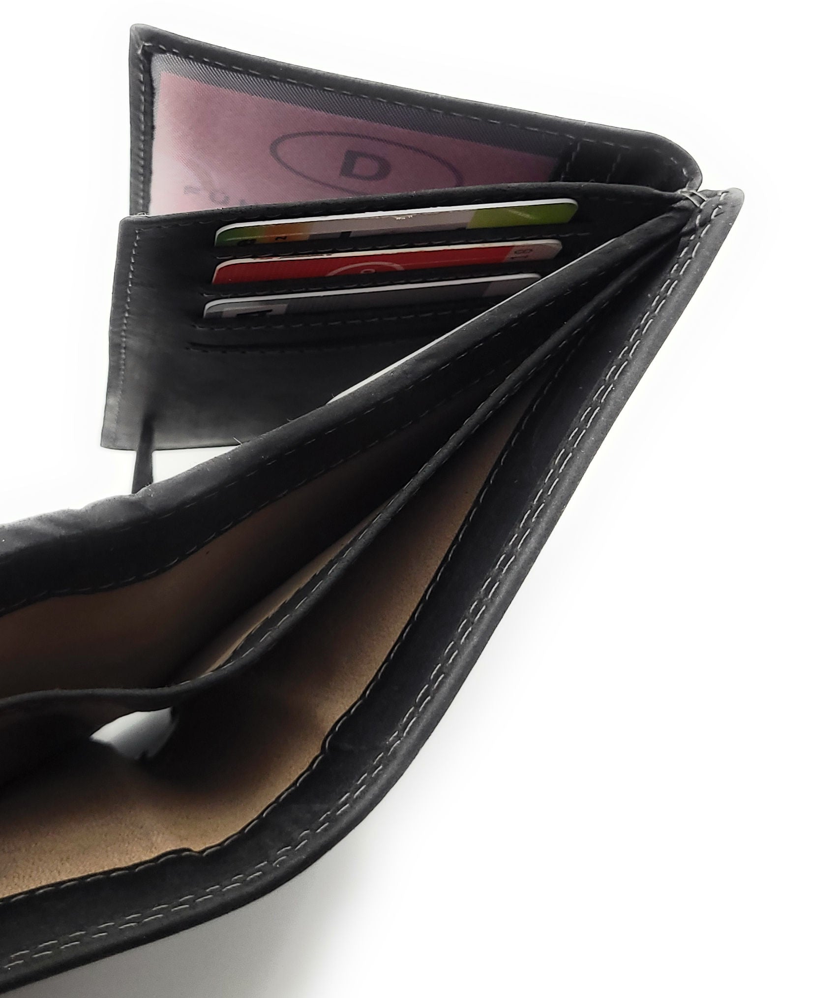 Jockey Club Büffel Voll-Leder Geldbörse mit RFID-Schutz & Außenriegel – Schwarzes Portemonnaie mit 10 Kartenfächern