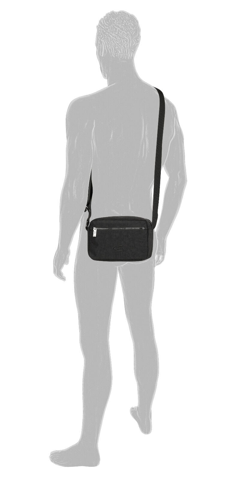 camel active Camera Bag JOURNEY – Robuste Umhängetasche mit Reißverschluss & abnehmbarer Extratasche schwarz