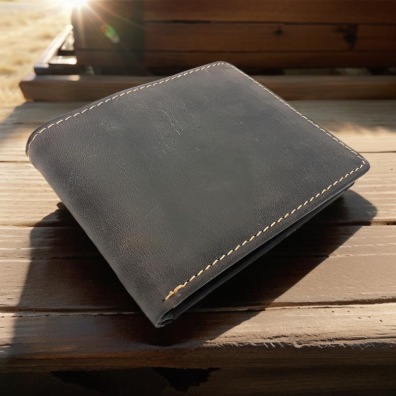 Jockey Club Herren Geldbörse aus echtem Leder mit RFID Schutz – Vintage Portemonnaie aus Vollrind-Hunterleder dunkelbraun mit 7 Kartenfächern "Toro"