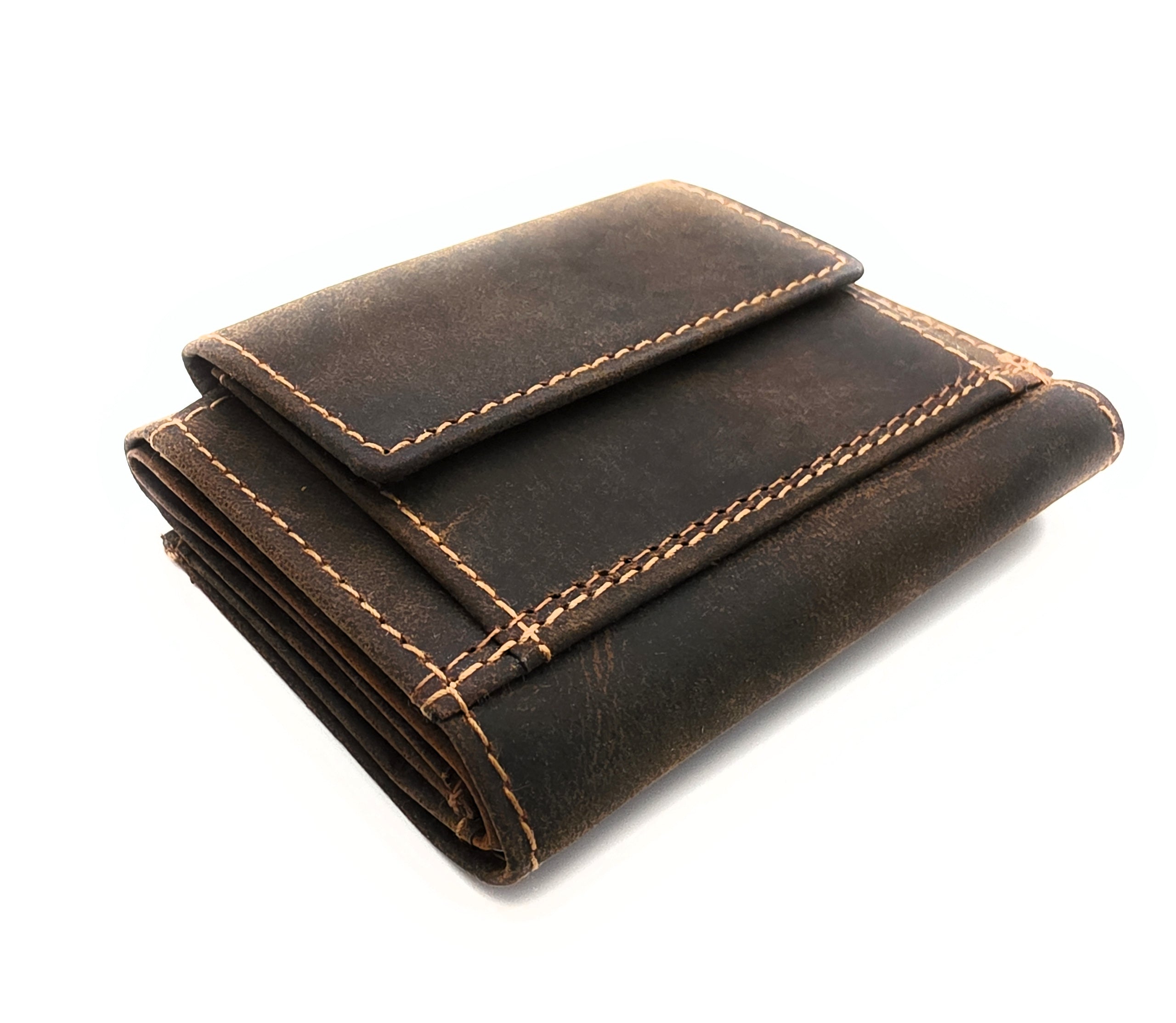 Jockey Club Mini Geldbörse aus Hunterleder | RFID-Schutz & Vintage Design cognac braun