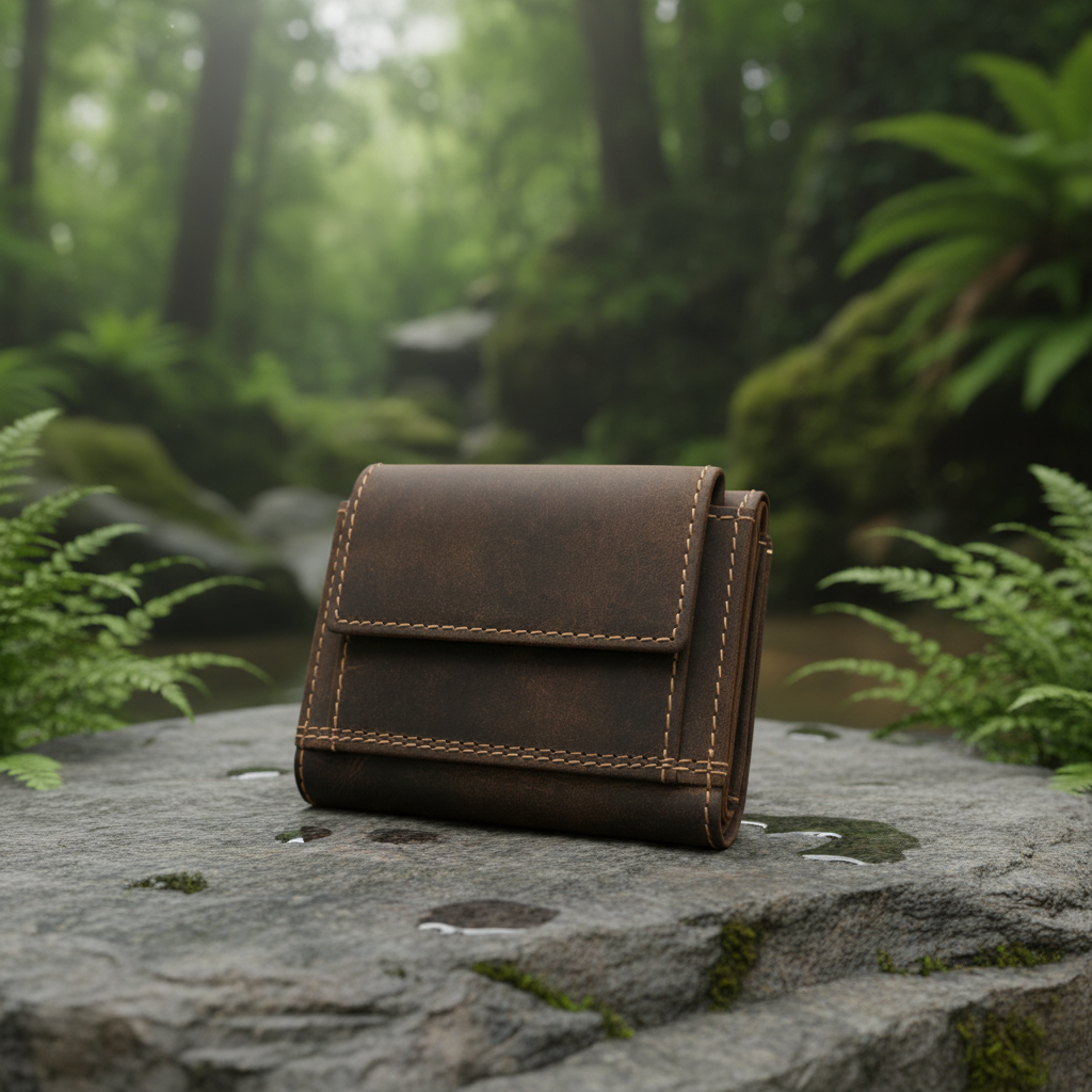 Jockey Club Mini Geldbörse aus Hunterleder | RFID-Schutz & Vintage Design cognac braun