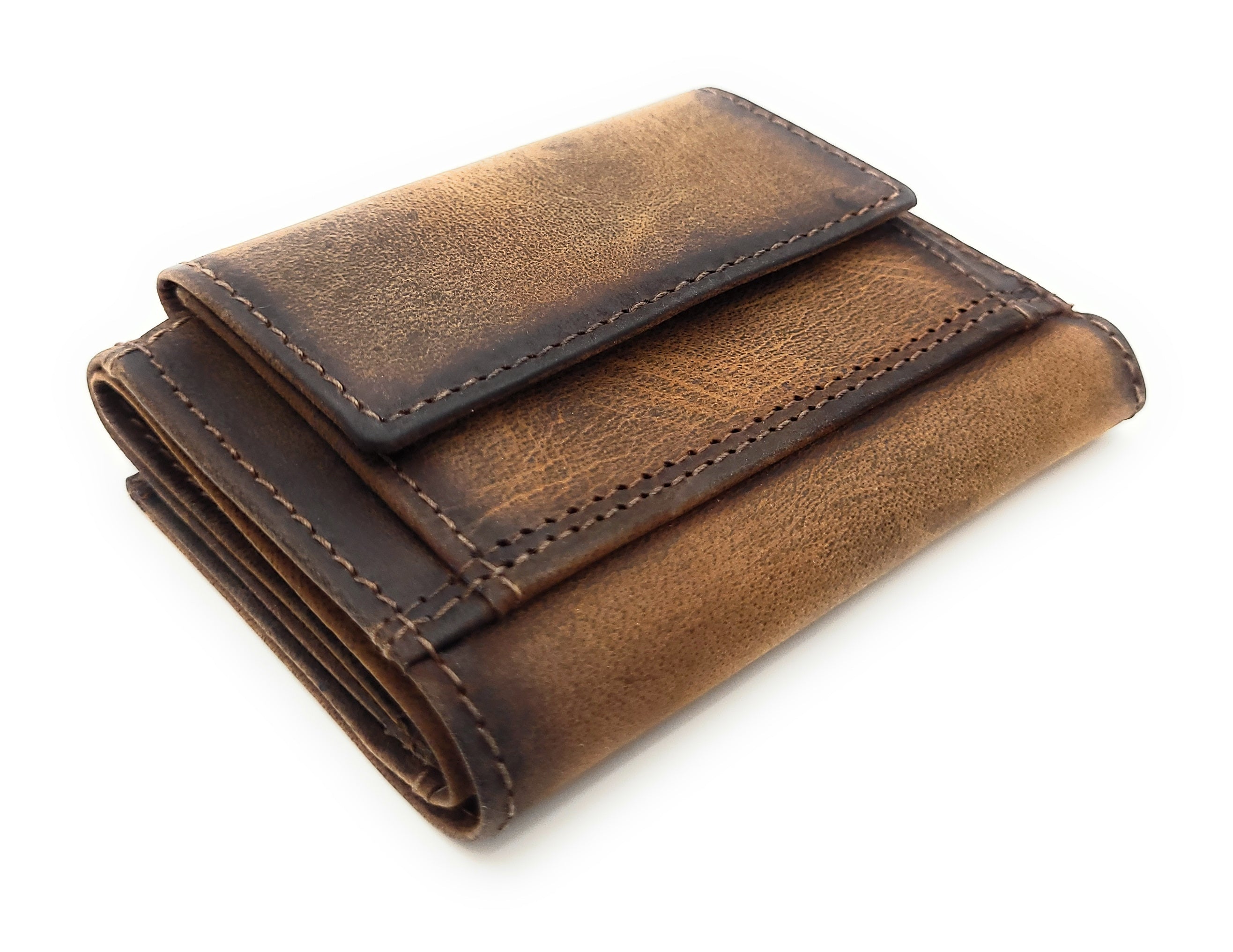 Jockey Club Leder Geldbörse Vintage Design - Detailansicht Hunterleder Oberfläche