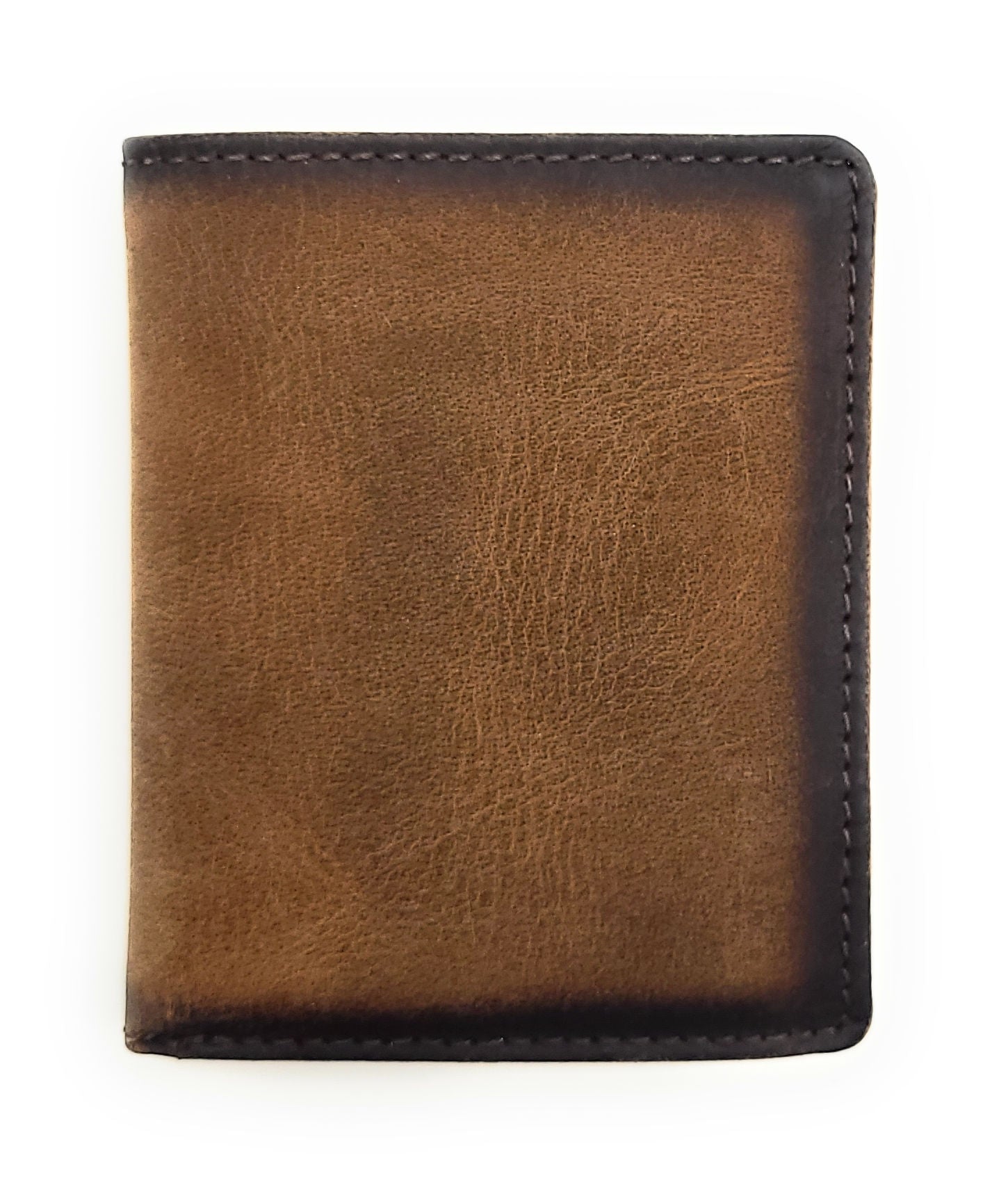 Jockey Club Rustikale Mini Leder Geldbörse Vintage Braun | Echt Hunterleder | Handgefertigt | RFID-Schutz | Kompakte Herrenbörse aus echtem Leder