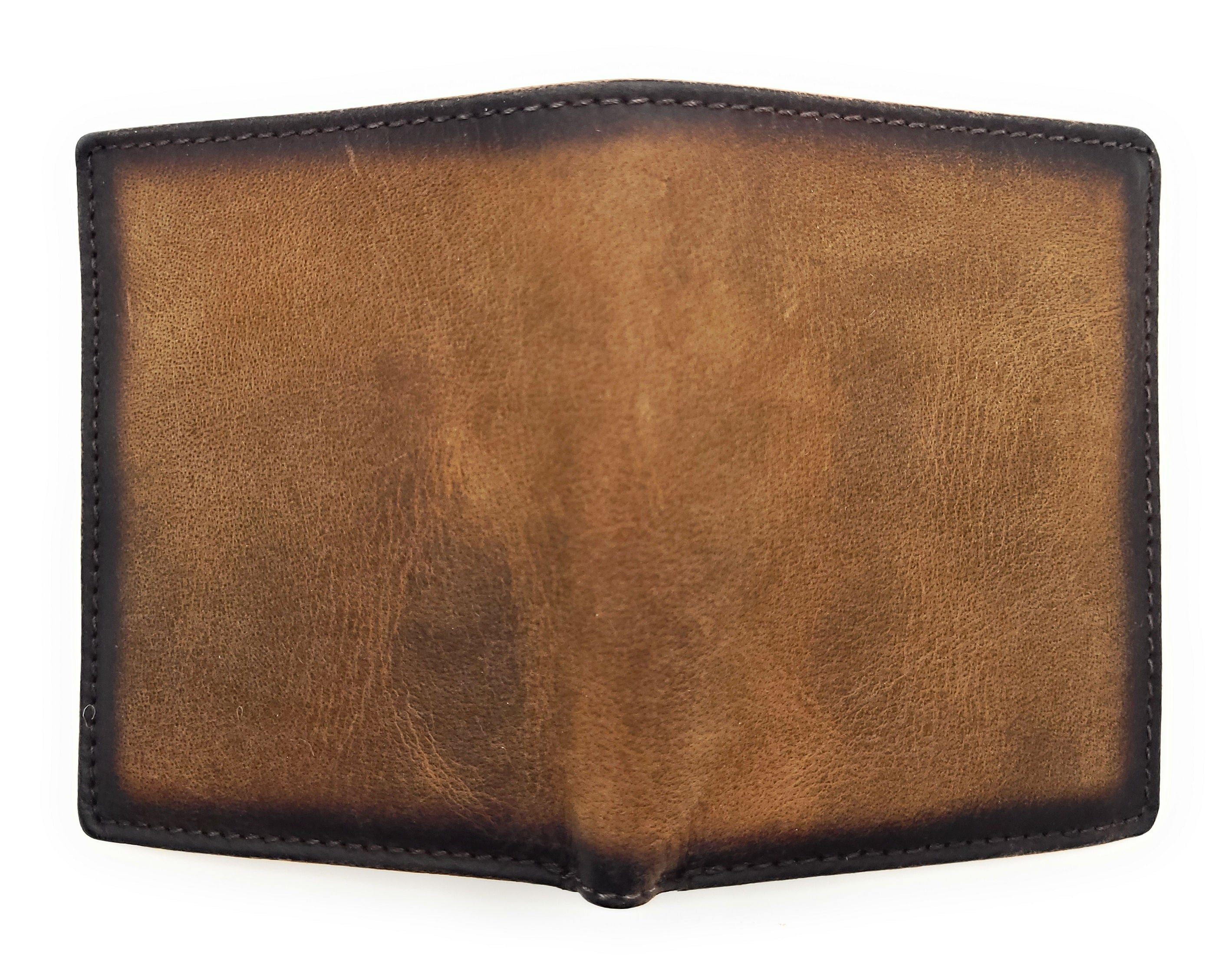 Jockey Club Rustikale Mini Leder Geldbörse Vintage Braun | Echt Hunterleder | Handgefertigt | RFID-Schutz | Kompakte Herrenbörse aus echtem Leder