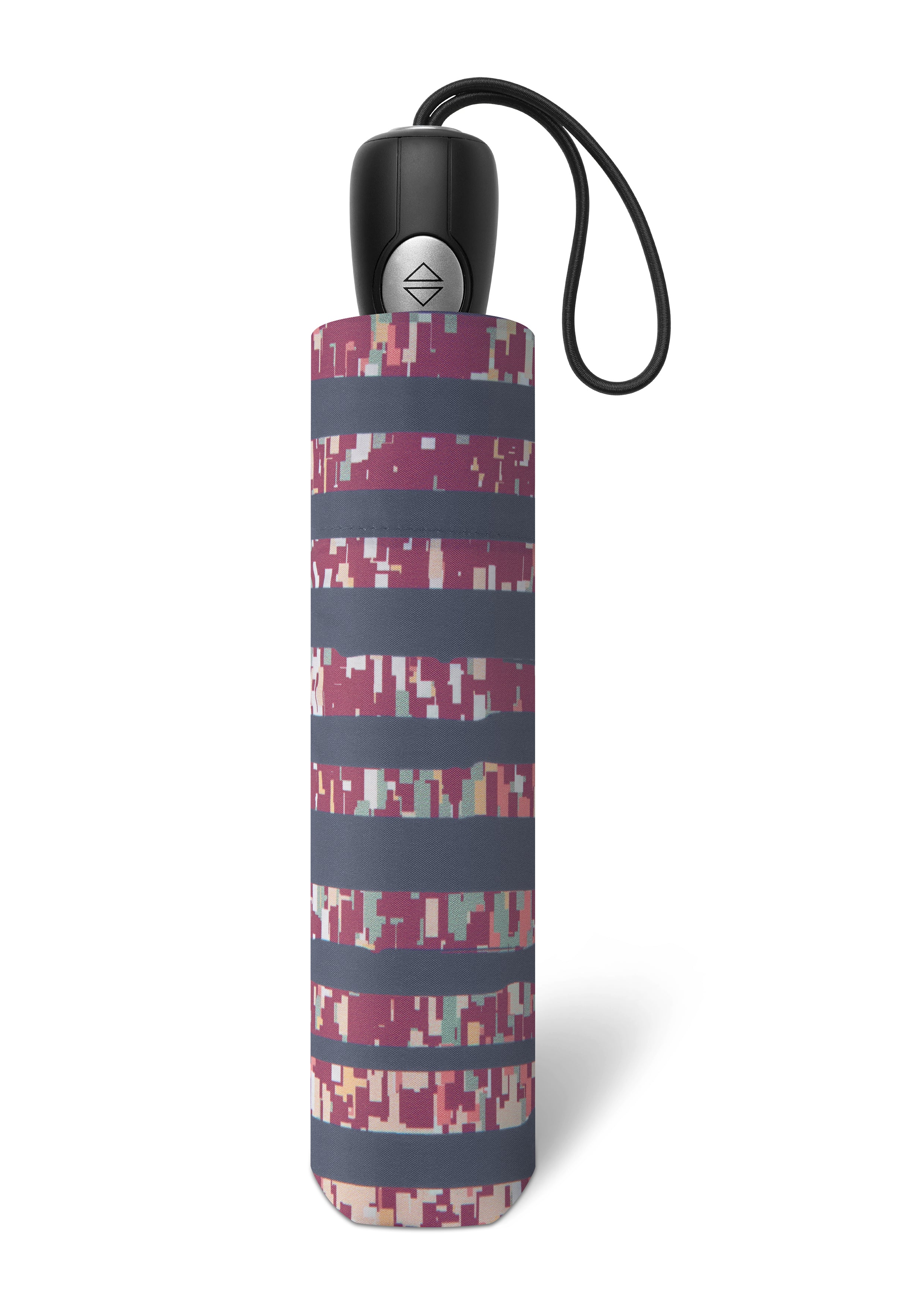 Pierre Cardin Damen Regenschirm Taschenschirm Auf-Zu Automatik grey stripe