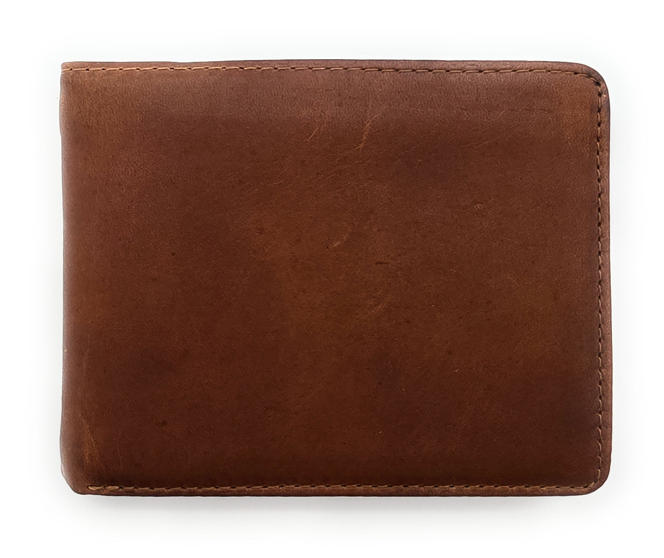 Jockey Club Echt-Leder Geldbörse Herren – Flach, Weich & RFID-Schutz | Cognac