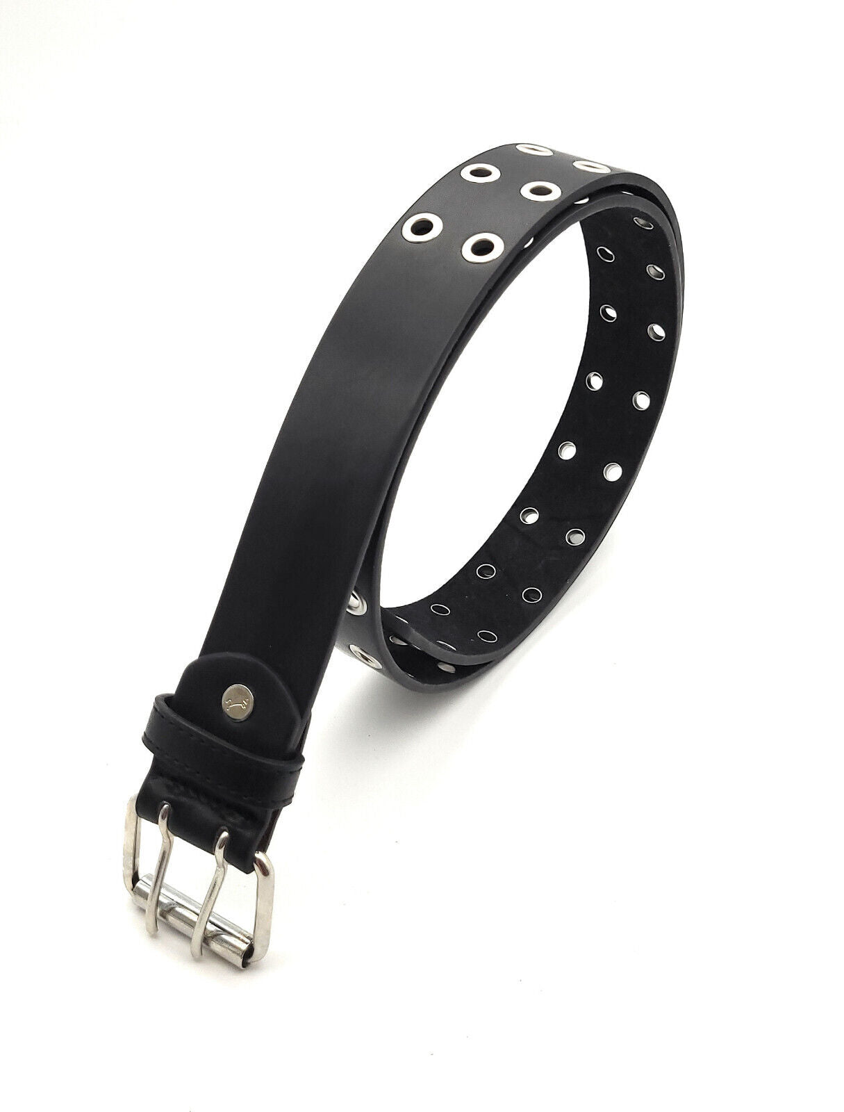 2-Loch Nietengürtel Ösen Gürtel Jeansgürtel Damen Herren echt Leder & PU 105cm (90cm Bundweite)