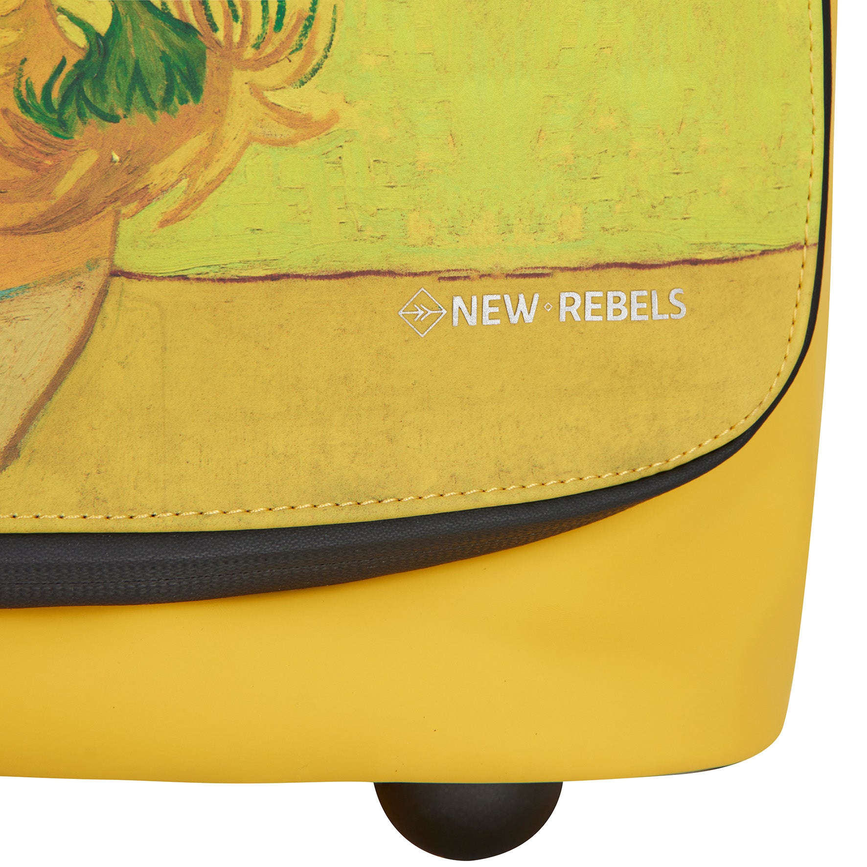 New Rebels OnBoard Trolley Laredo Wasserabweisend | Reisekoffer mit Rollen | Handgepäck 32x18x50cm | Van Gogh Sonnenblumen Gelb