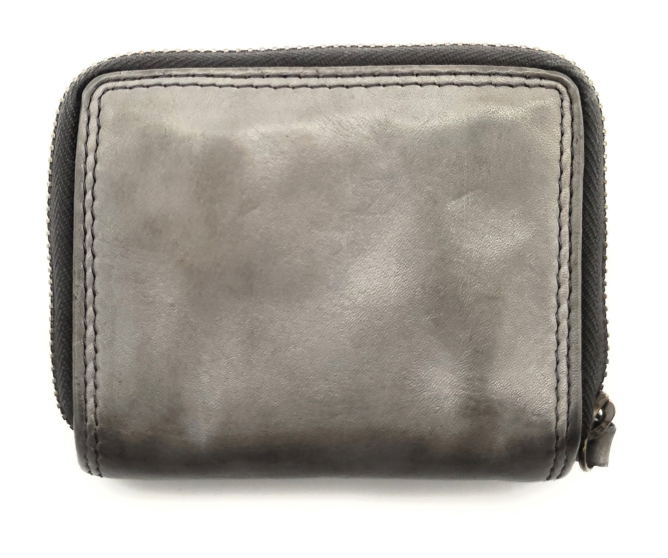 Hill Burry echt Leder Damen Mini Geldbörse Portemonnaie RFID Schutz Waschleder grau