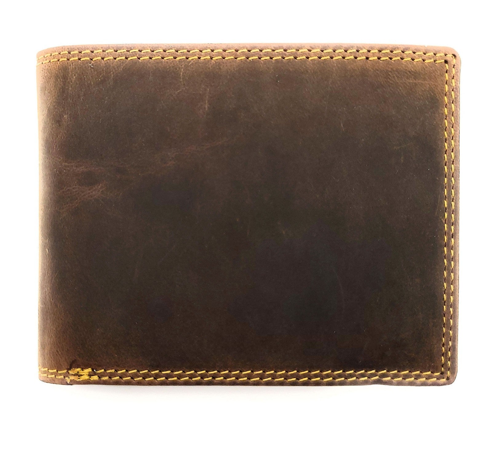 Hunterleder Portemonnaie Querformat mit RFID-Schutz – 6 Kartenfächer, Münzfach, Doppelnaht, bestes Preis-Leistungs-Verhältnis