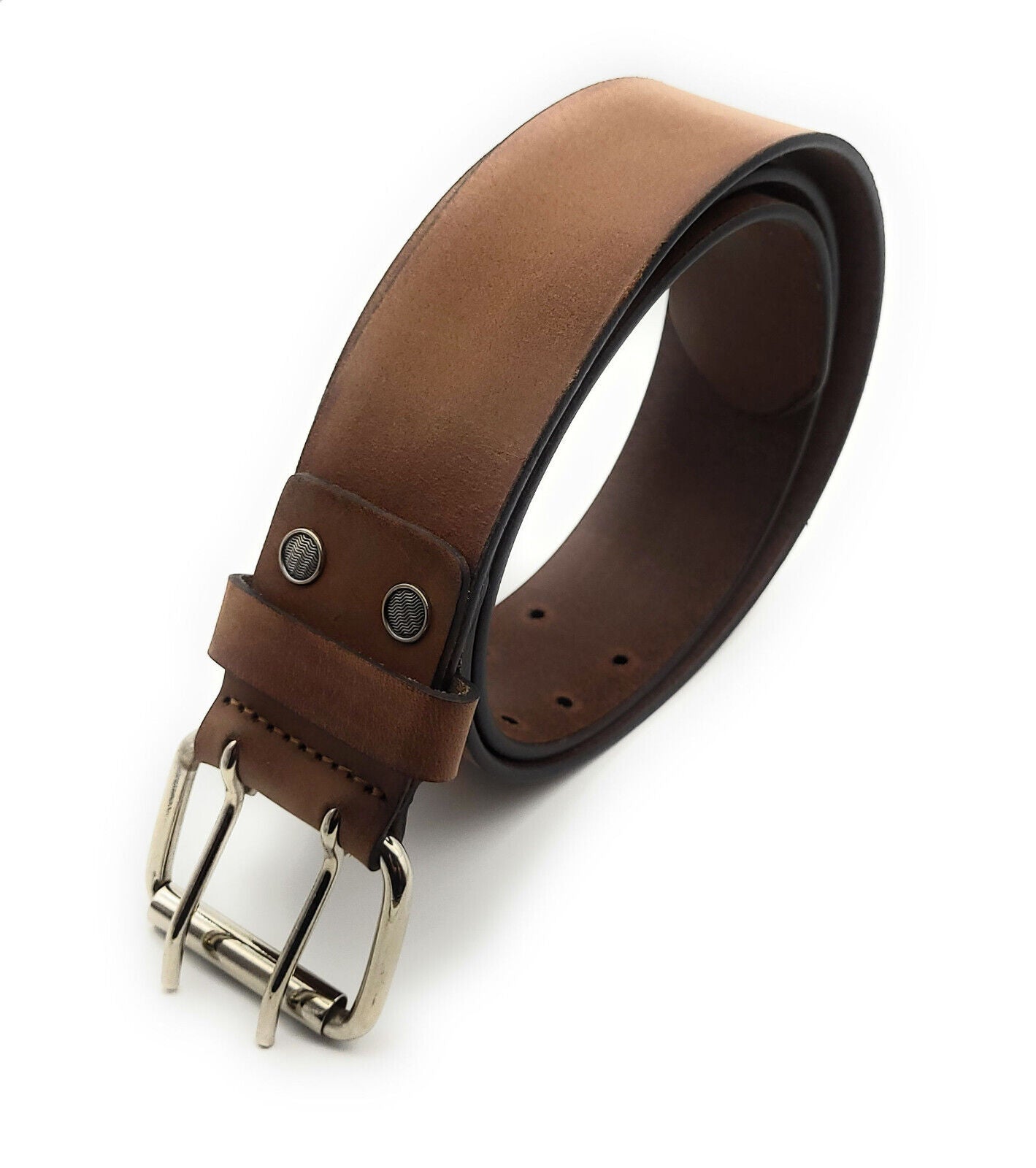 Arbeitergürtel / Handwerkergürtel aus Büffelvollleder – 50 mm breit, 10-fach Lochung, doppelte Dornschließe, kürzbar, 105 cm Bundweite