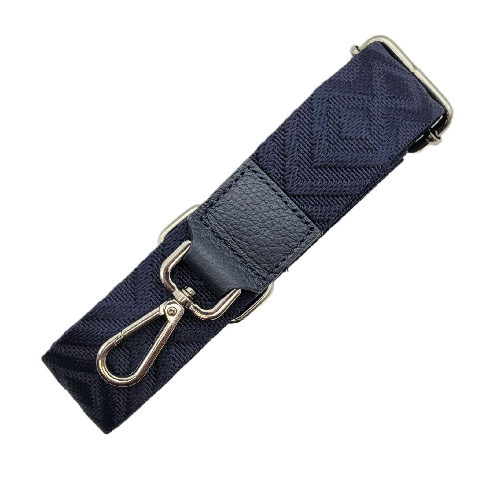 Ersatz Taschengurt Schultergurt Tragegurt Schulterriemen 4cm made in Italy navy blau silber