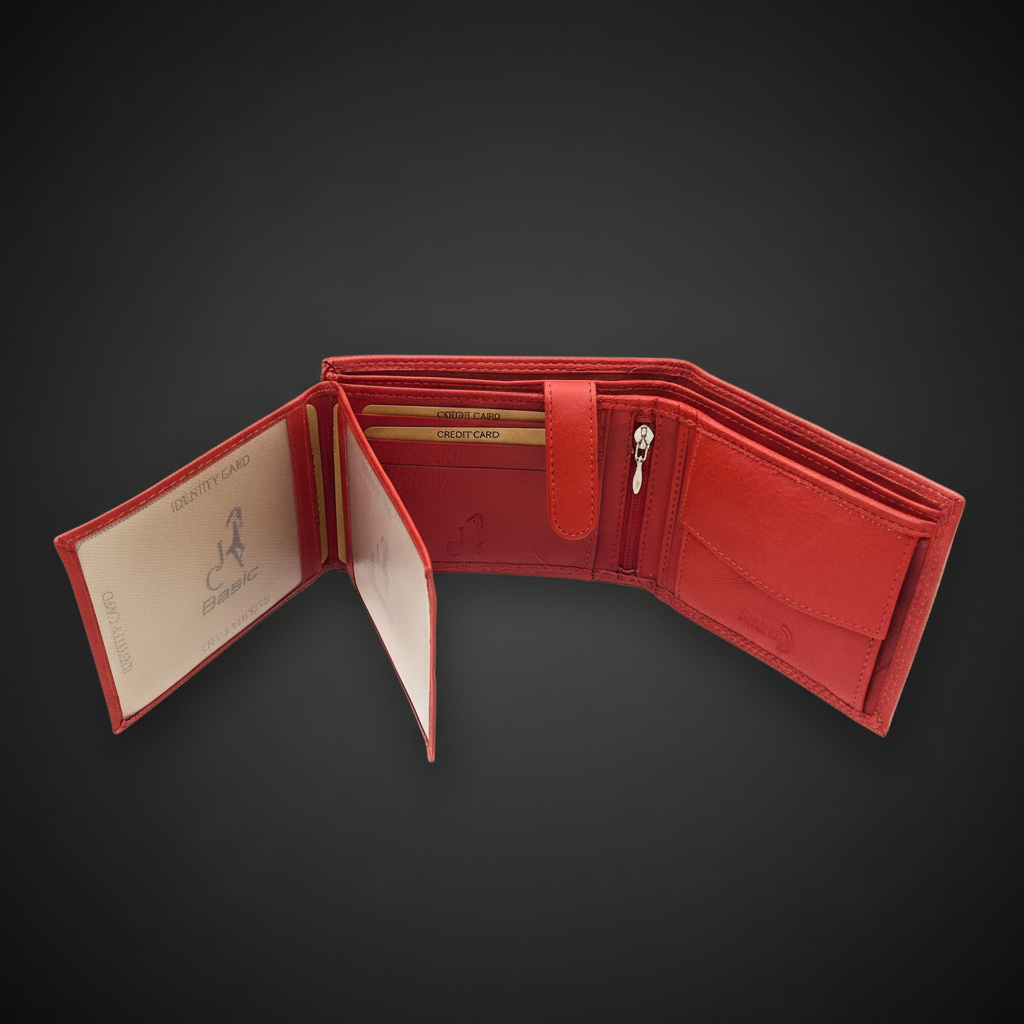 Jockey Club Basic echt Leder Geldbörse Portemonnaie RFID Schutz rot