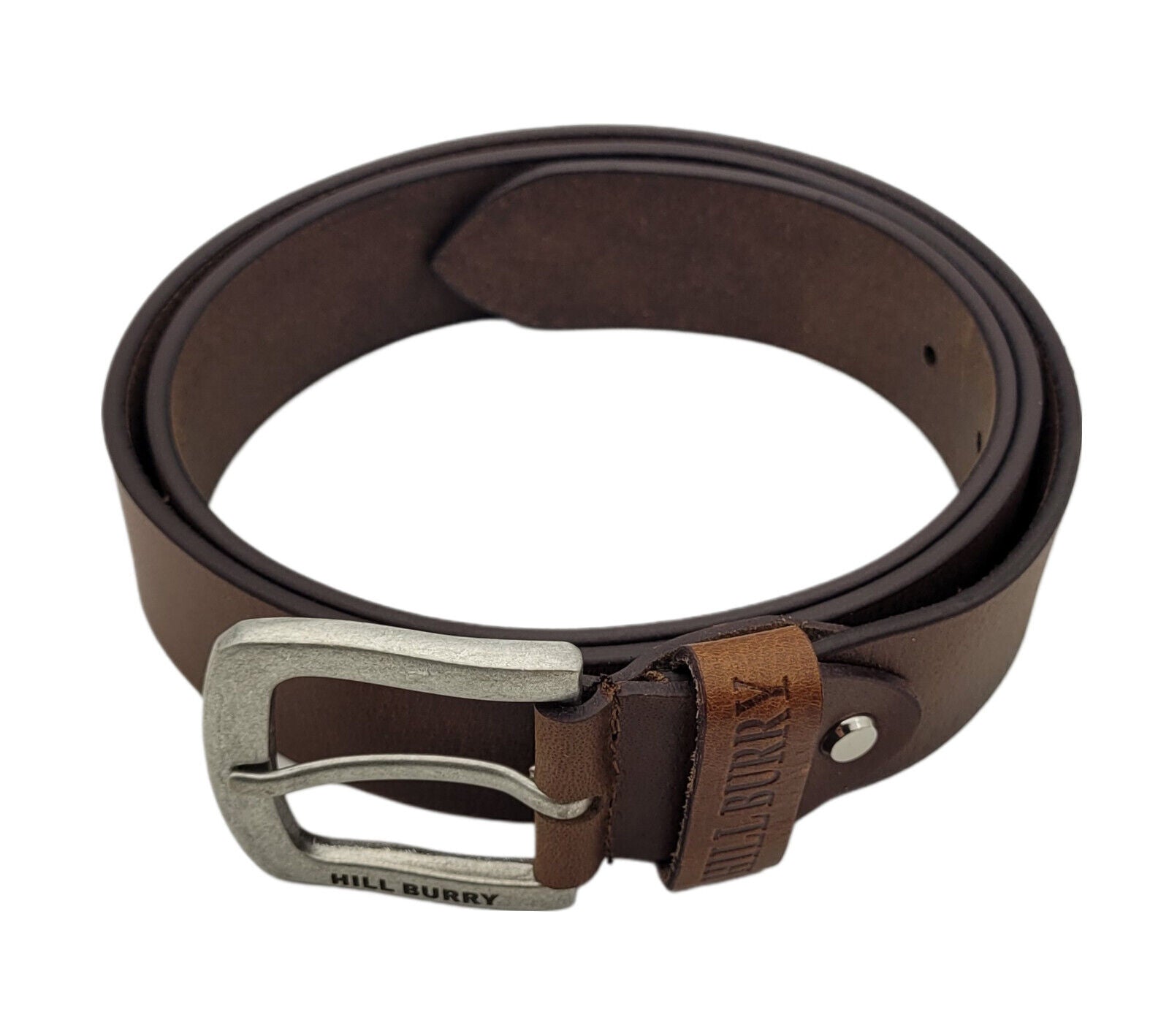 Hill Burry echt Leder Herren Gürtel 95cm (Taille) 40mm breit kürzbar Vollleder braun