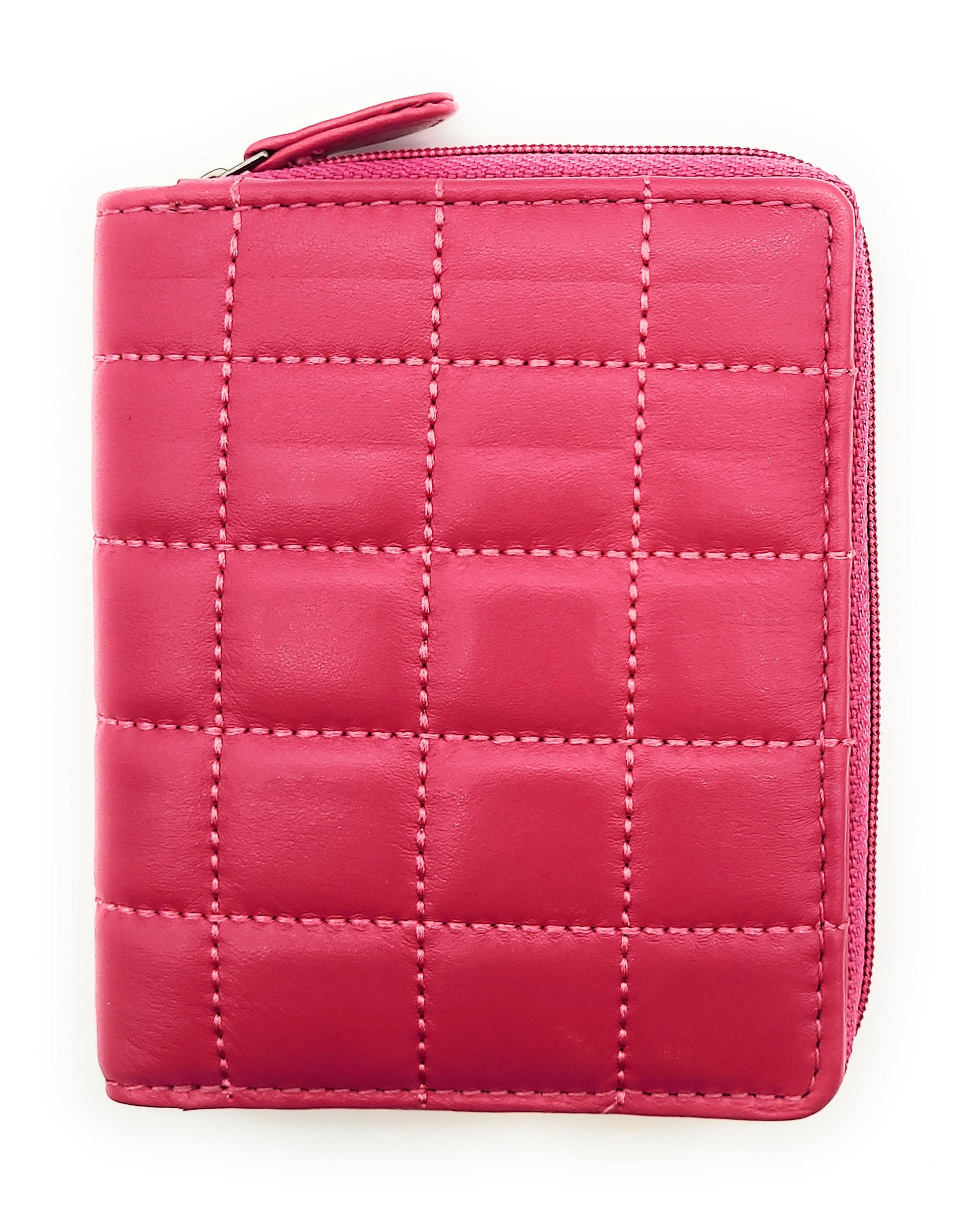 Damen Geldbörse RFID Schutz Nappaleder - Kompakt mit 6 Kartenfächern & Münzfach berry