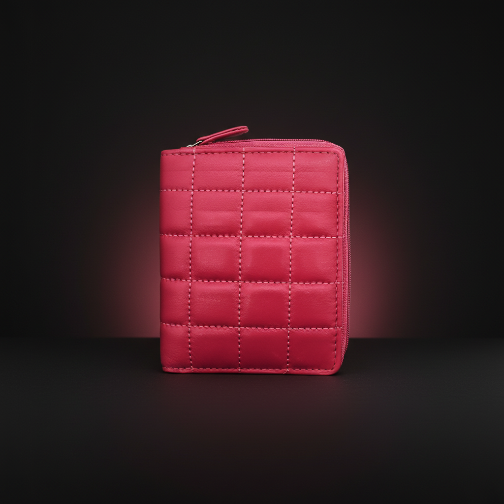 Damen Geldbörse RFID Schutz Nappaleder - Kompakt mit 6 Kartenfächern & Münzfach berry