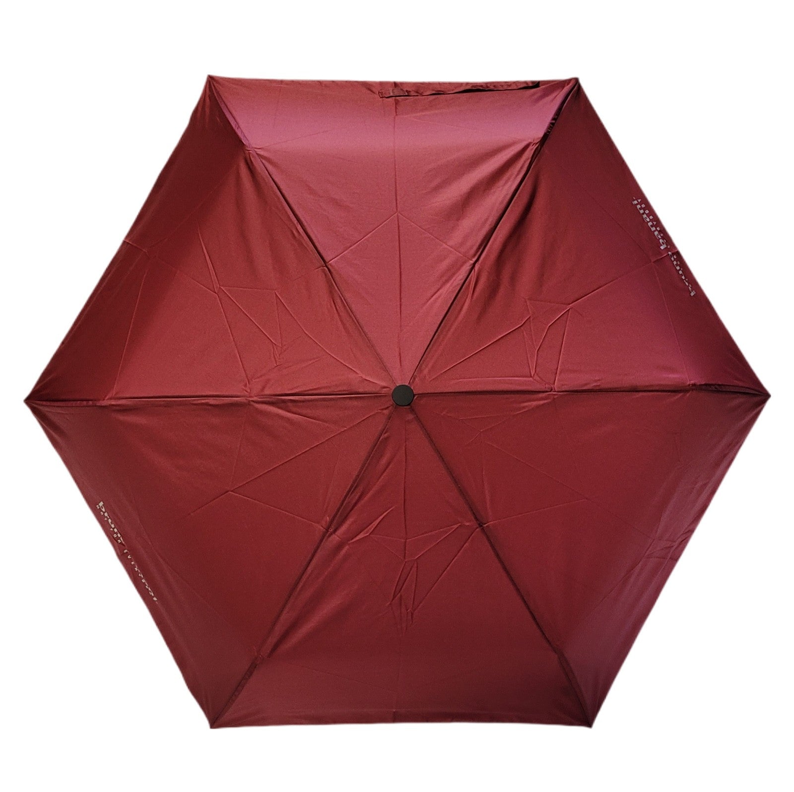 bruno banani Mini-Regenschirm – Handöffner, Stahl-Fiberglasgestell, Polyester Pongee, geriffelter Griff mit erhabenem Logo Bordeaux Silber