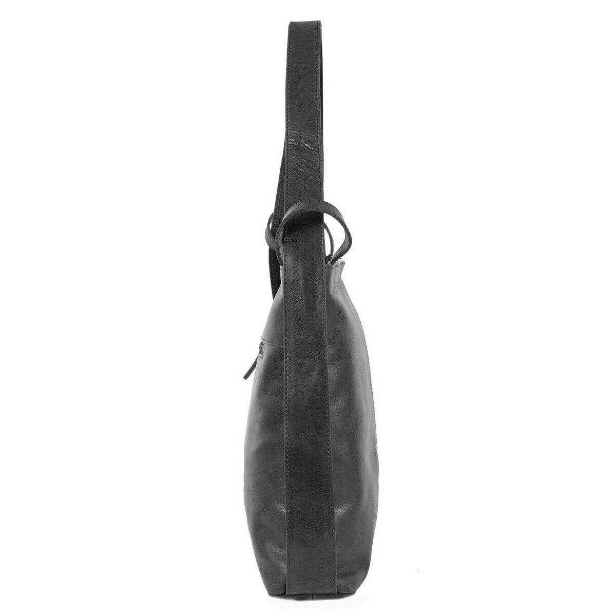 Justified Bags großer echt Leder Damen Shopper Handtasche Schultertasche Nynke vintage schwarz