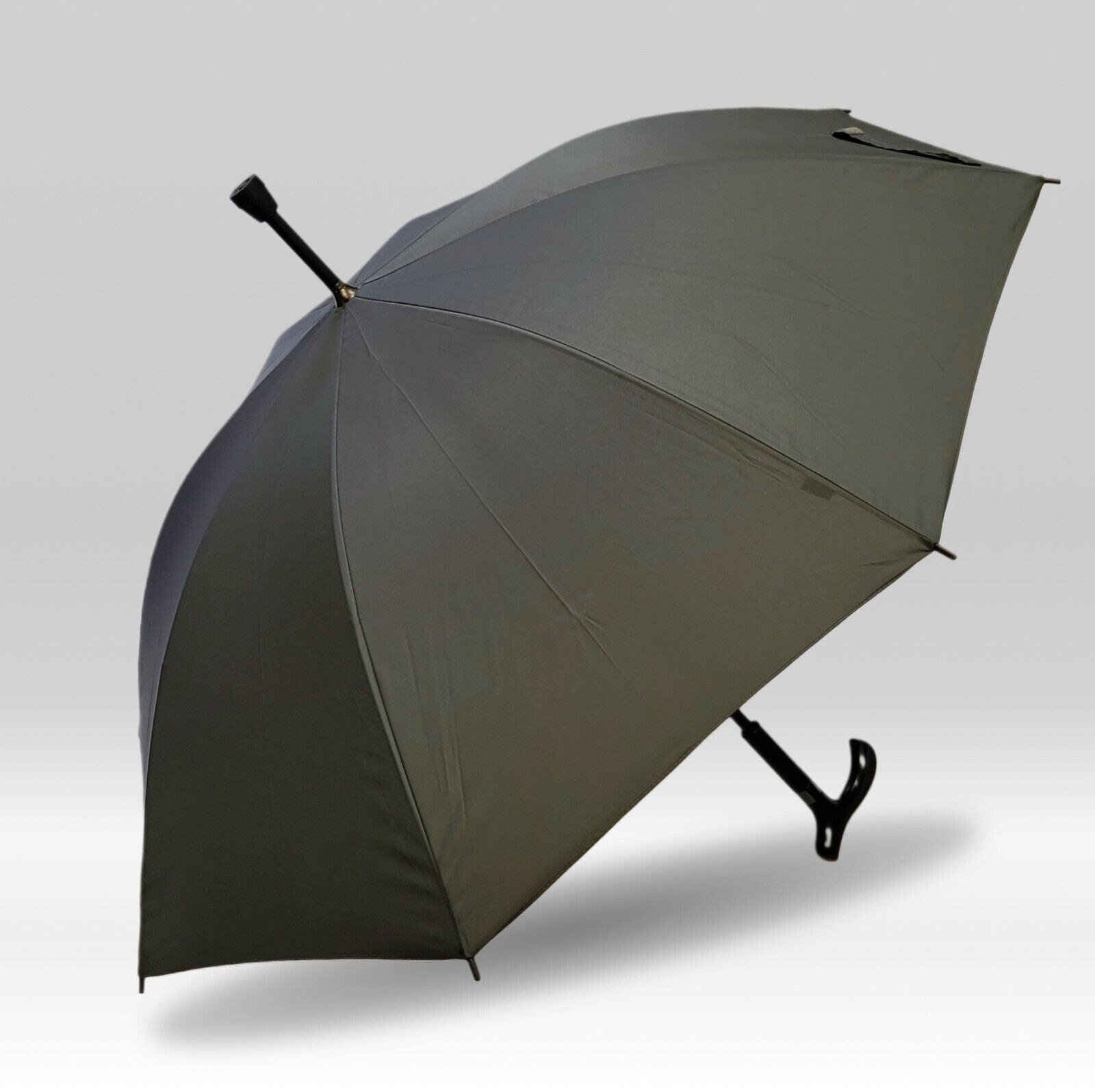 Dr. Neuser Regenschirm Stützschirm Gehhilfe Gehstock Fritzgriff Gummipuffer anthrazit grau