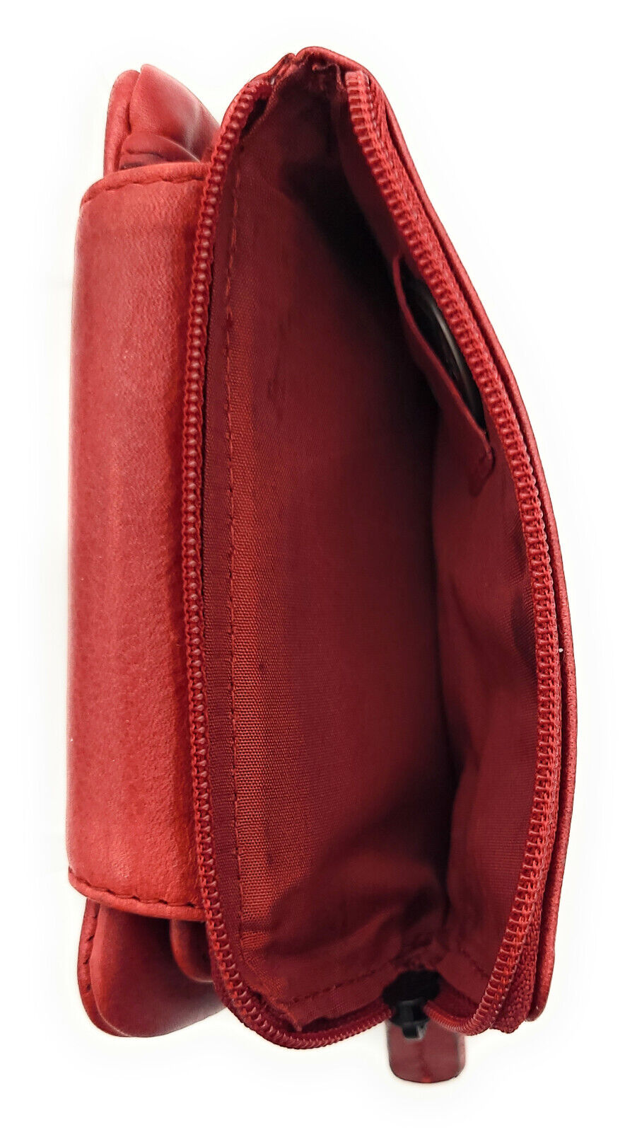 Jockey Club kompakte echt Leder Geldbörse Portemonnaie mit RFID Schutz rot